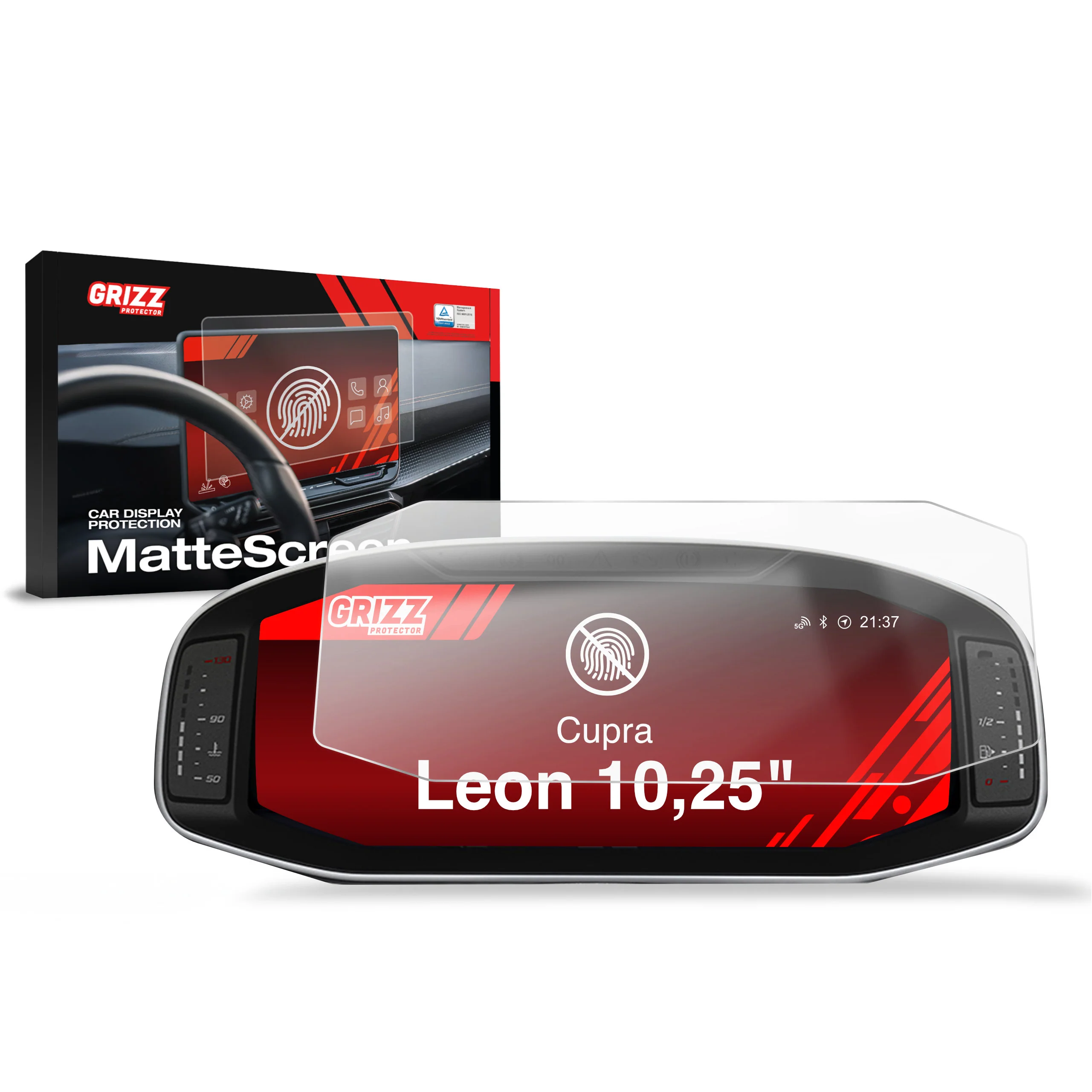 Displayschutzfolie für Cupra Leon Virtual Cockpit 10,25" (2020-2024) Anti-Fingerprint, Matt