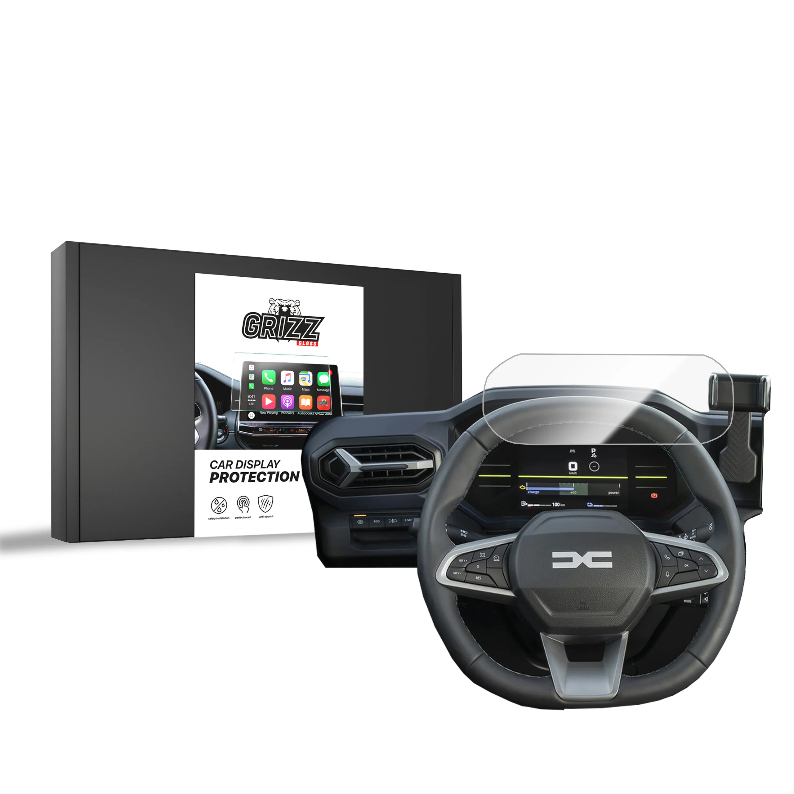 Displayschutzfolie für Dacia Duster Virtual Cockpit (2024-2026) Navi Folie, Kratzfest, Klar