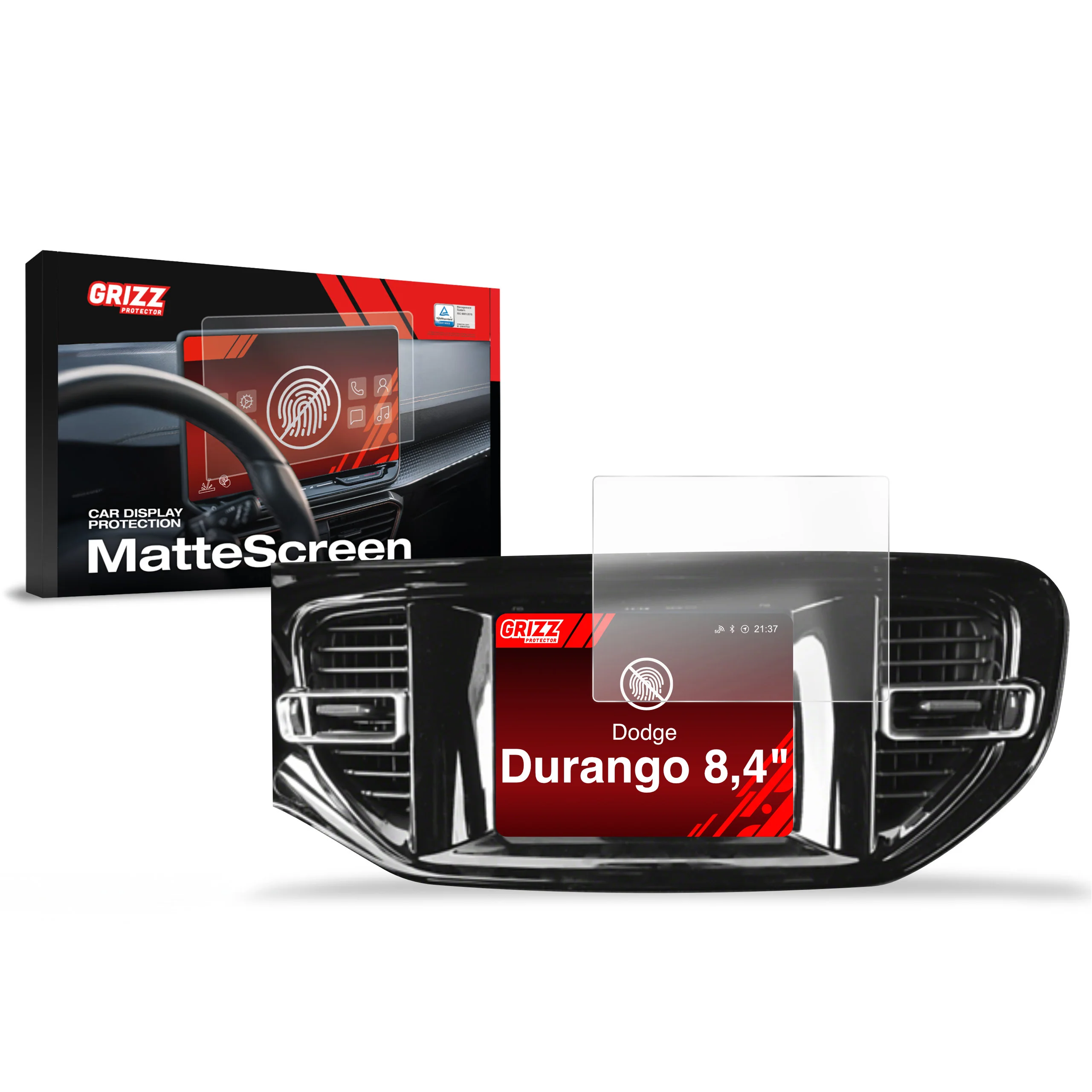 Displayschutzfolie für Dodge Durango (2020-2024) Anti-Fingerprint, Matt