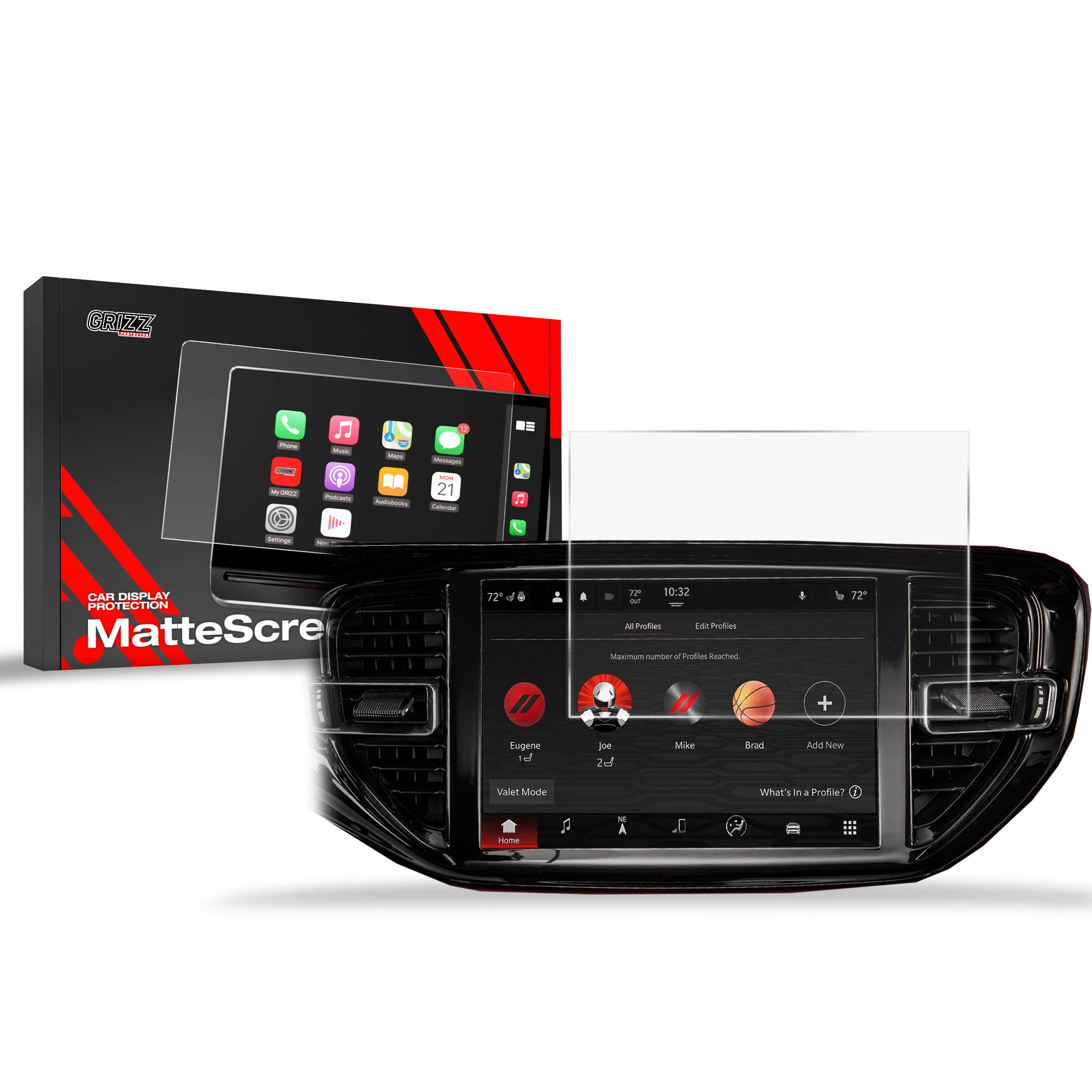 Displayschutzfolie für Dodge Durango 10" (2020-2026) Anti-Fingerprint, Matt