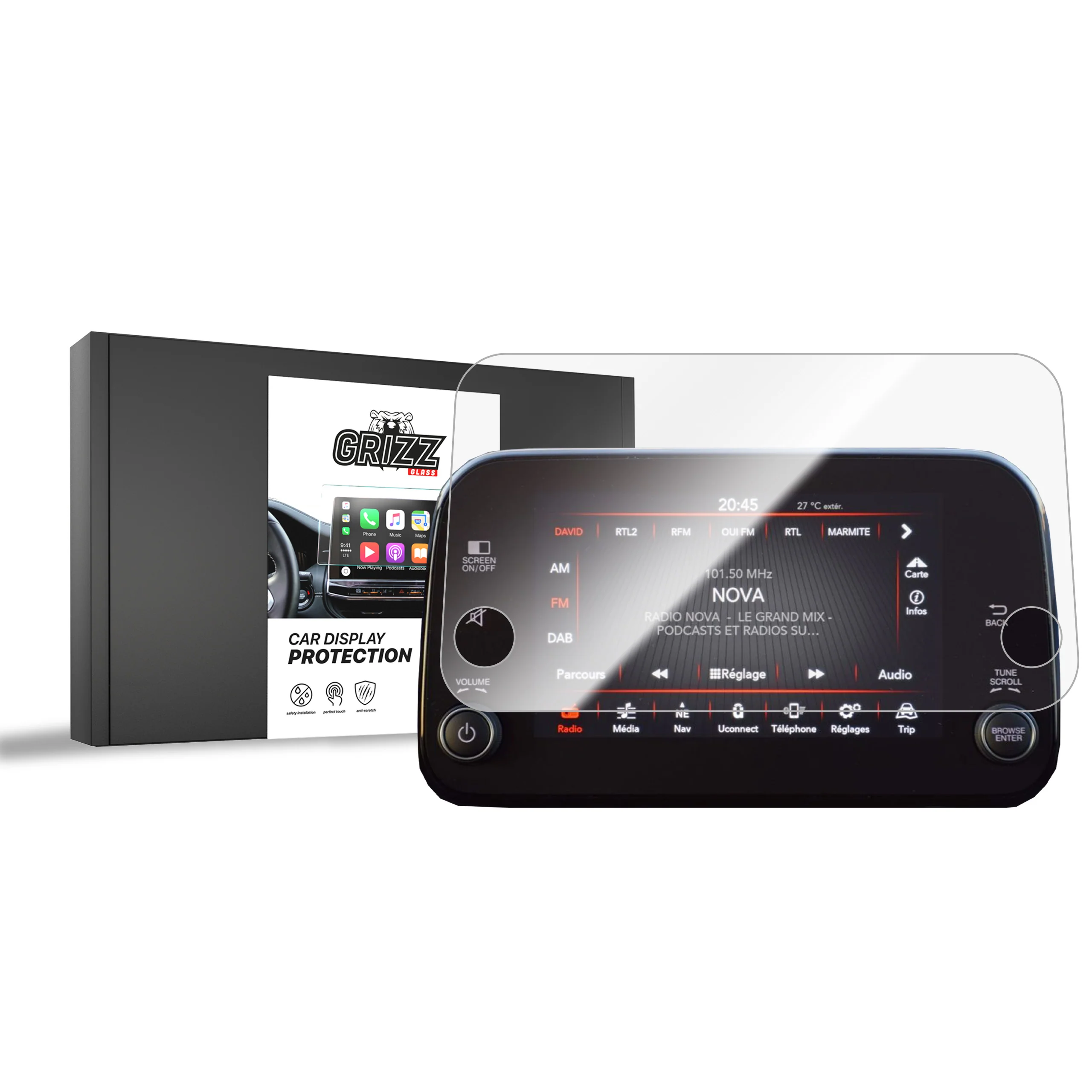 Displayschutzfolie für Fiat Tipo 7" (2020-2026) Navi Folie, Kratzfest, Klar