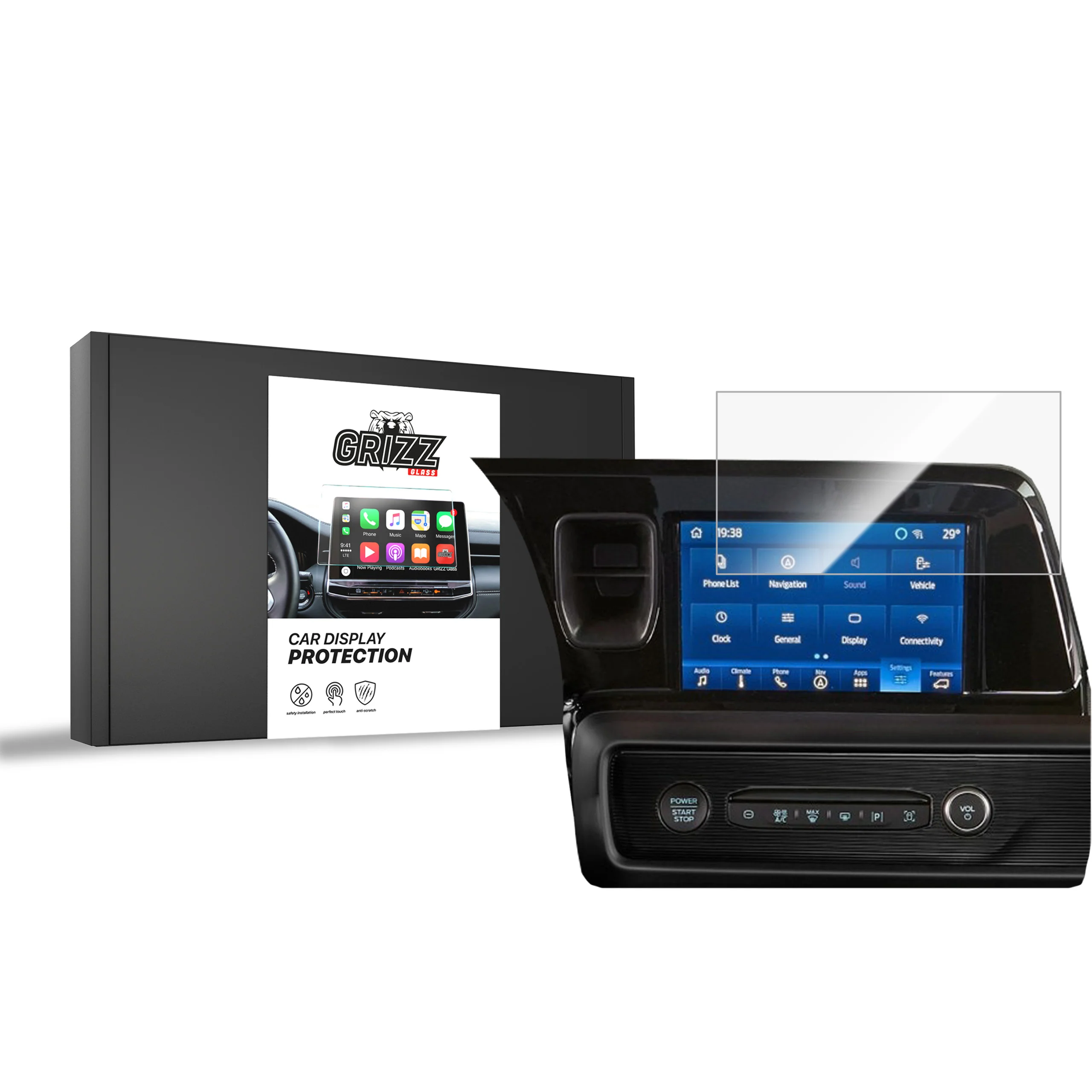 Displayschutzfolie für Ford Courier 8" (2023-2026) Navi Folie, Kratzfest, Klar