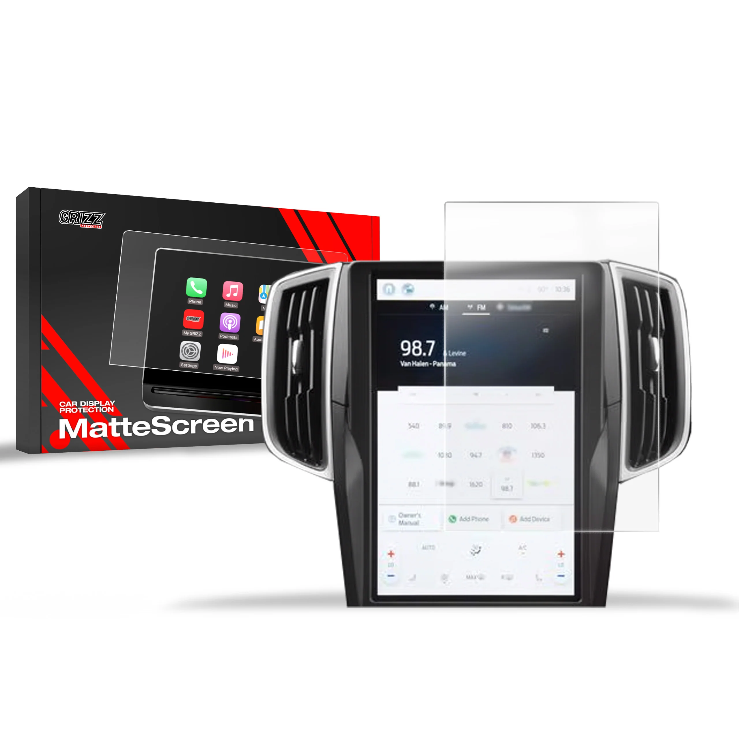 Displayschutzfolie für Ford Edge 12" Sync4 (2021-2025) Anti-Fingerprint, Matt