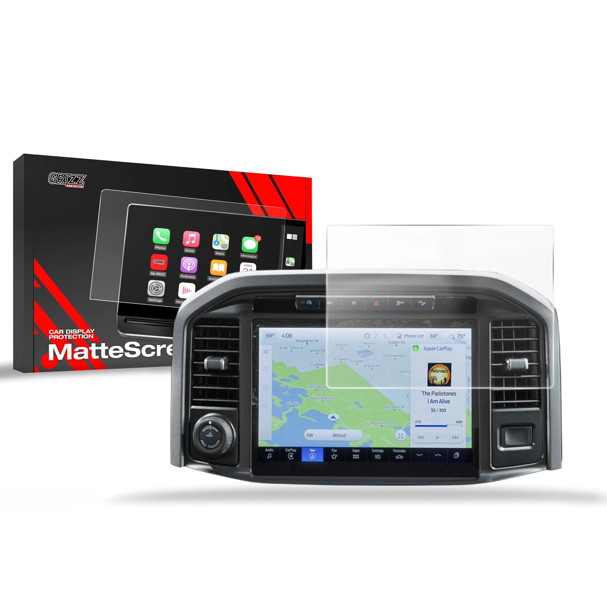 Displayschutzfolie für Ford F150 Raptor 12" (2021-2026) Anti-Fingerprint, Matt