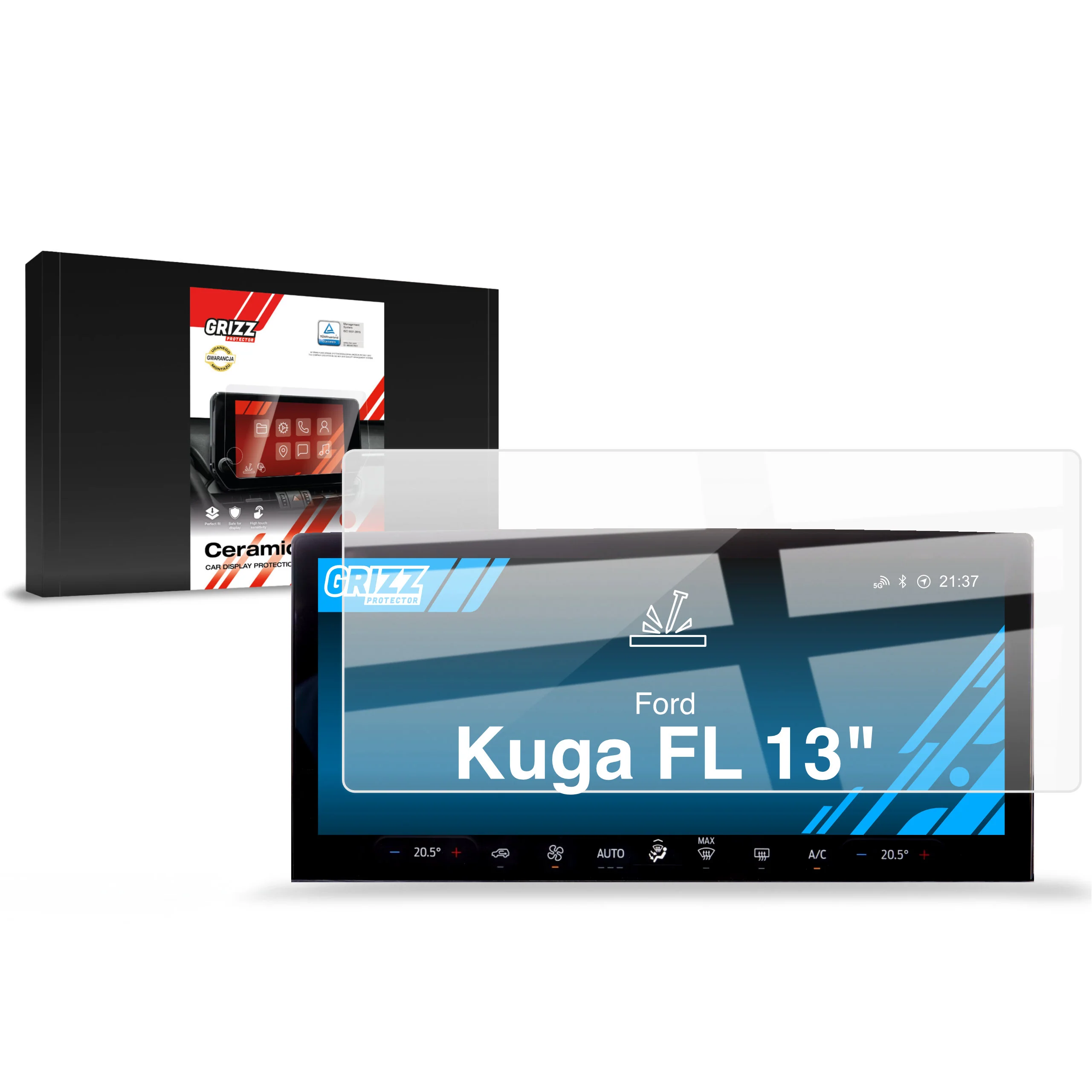 Displayschutzfolie für Ford Kuga FL 13" (2024-2026) Navi Folie, Kratzfest, Klar