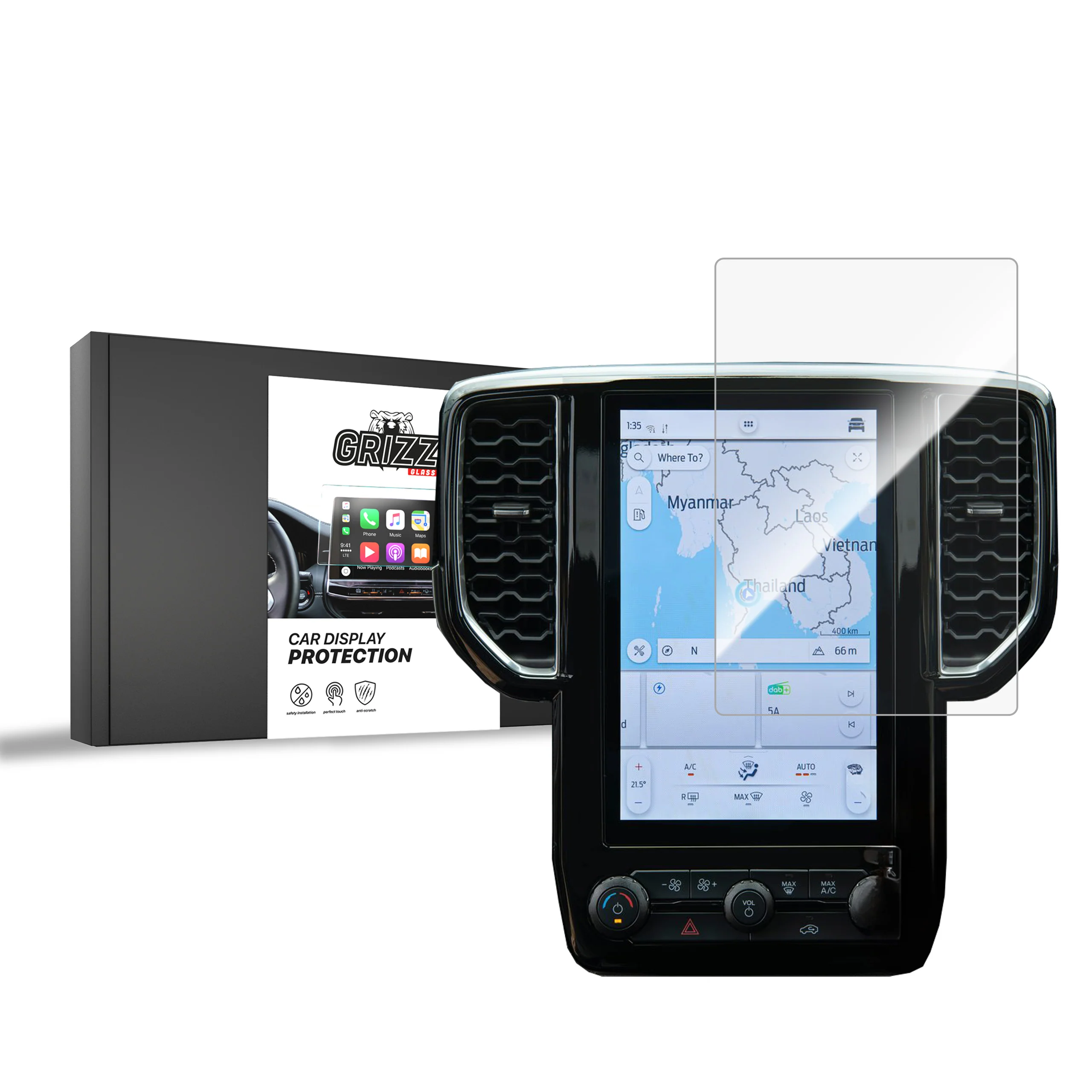 Displayschutzfolie für Ford Ranger 6 10,1" (2022-2026) Navi Folie, Kratzfest, Klar