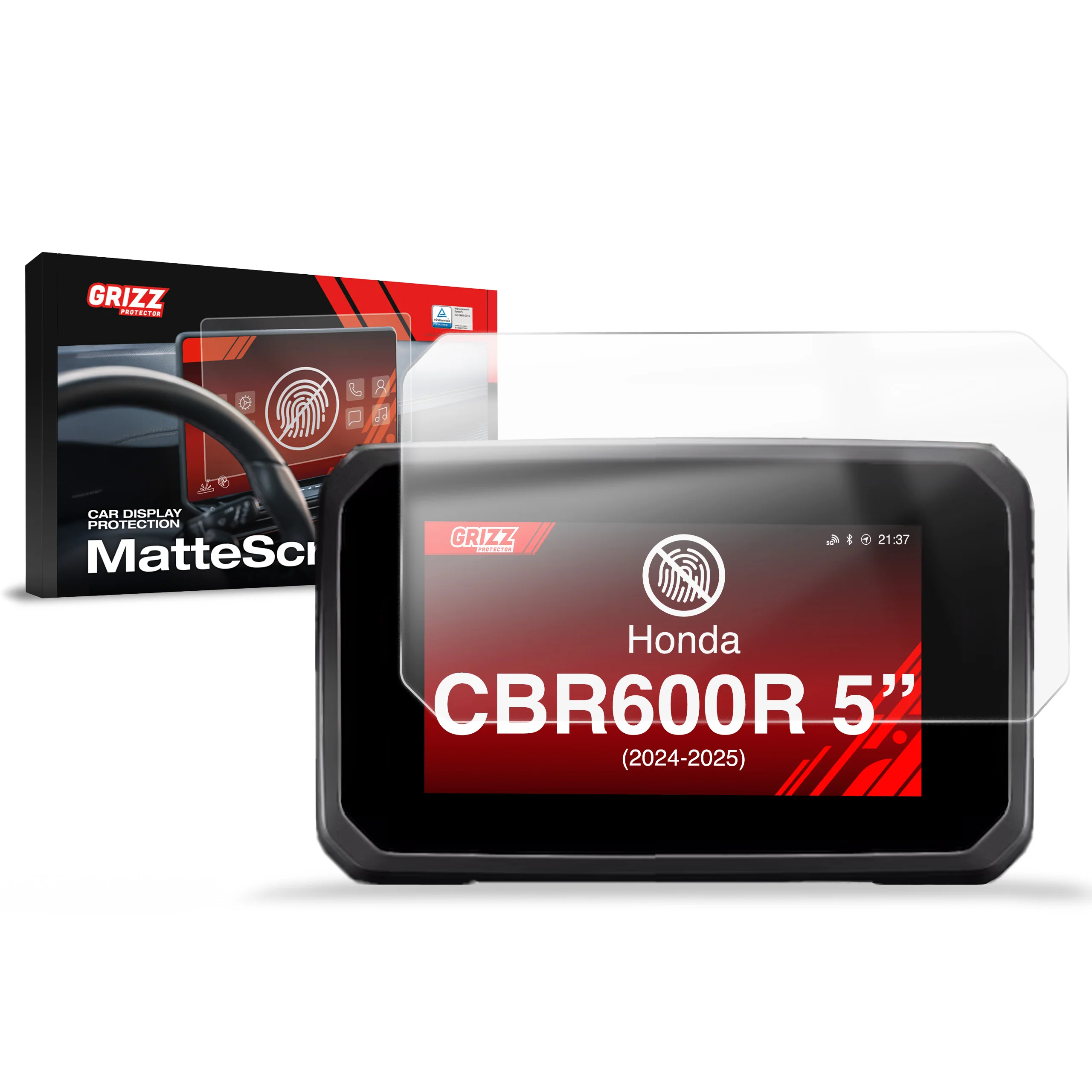 Displayschutzfolie für Honda CBR600R 5" (2024-2026) Anti-Fingerprint, Matt