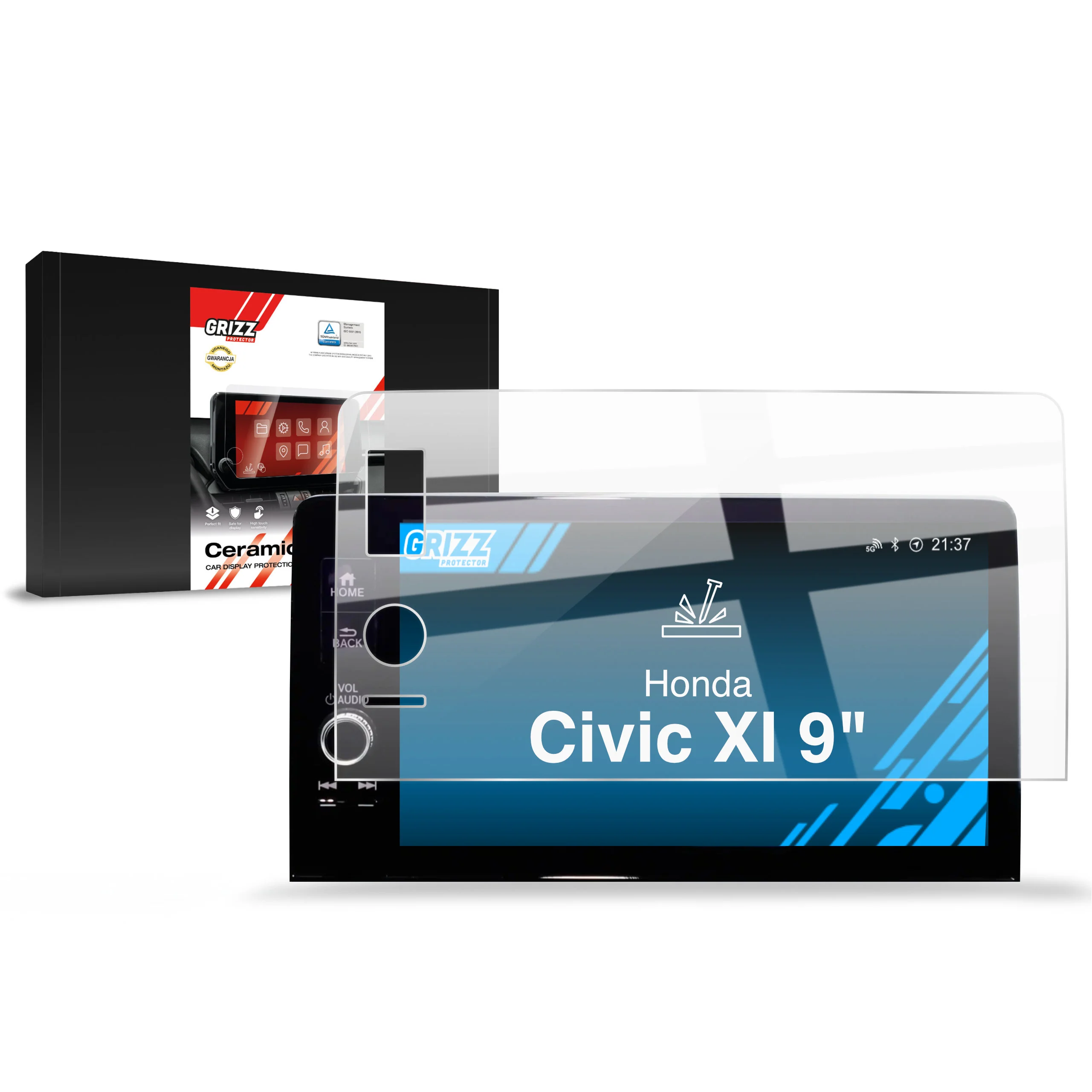 Displayschutzfolie für Honda Civic XI 9" (2021-2024) Navi Folie, Kratzfest, Klar