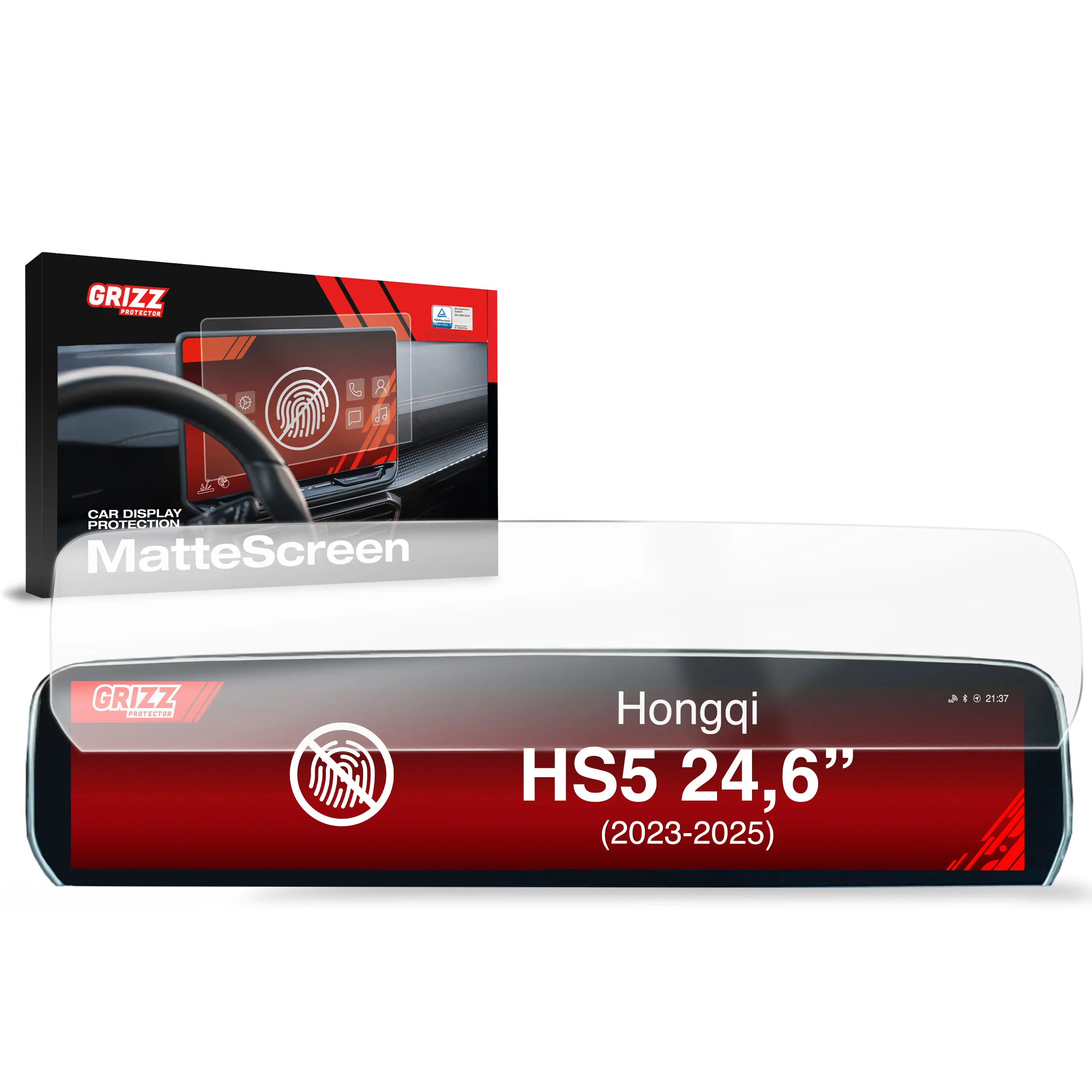 Displayschutzfolie für Hongqi HS5 24,6" (2023-2026) Anti-Fingerprint, Matt