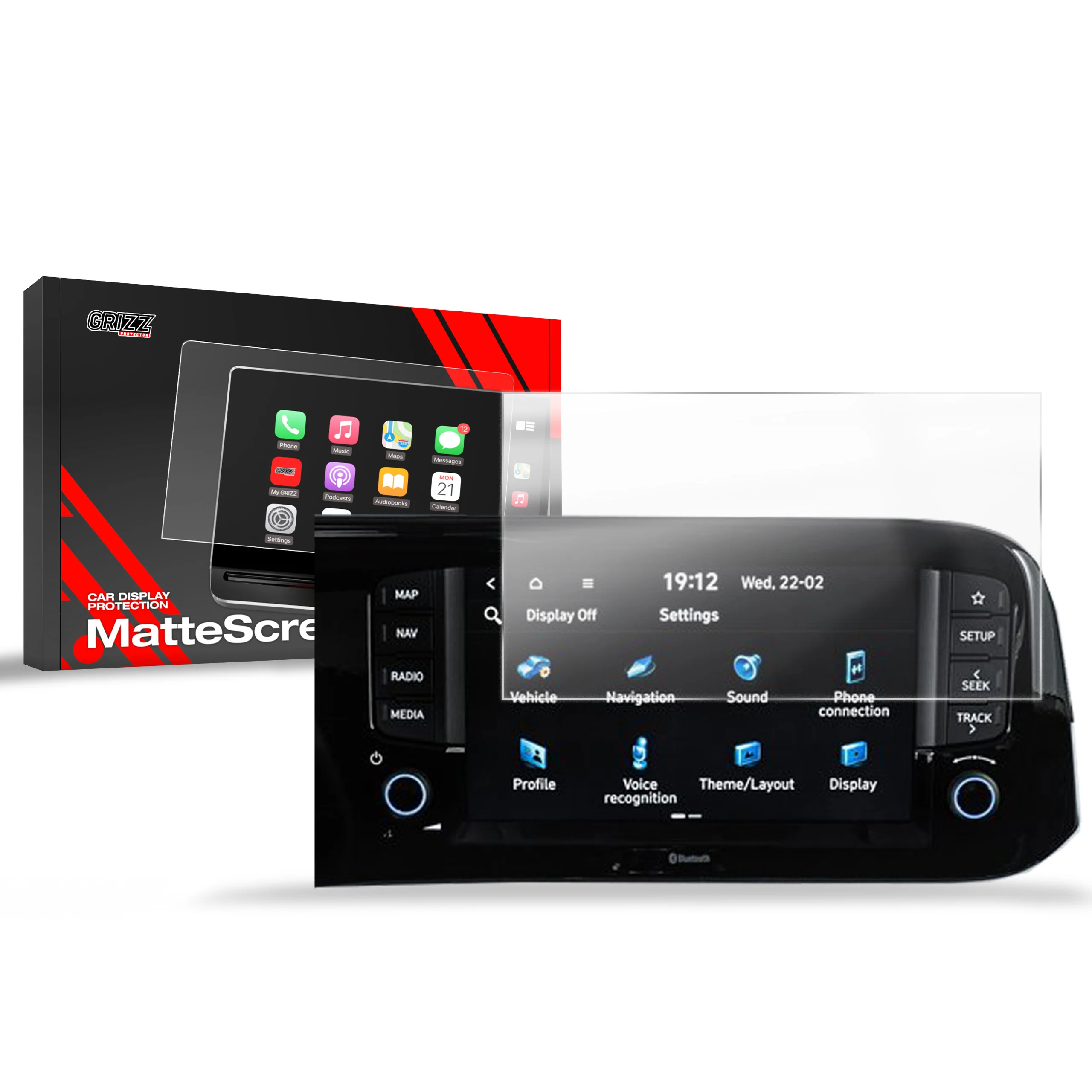 Displayschutzfolie für Hyundai i10 8" (2024-2026) Anti-Fingerprint, Matt