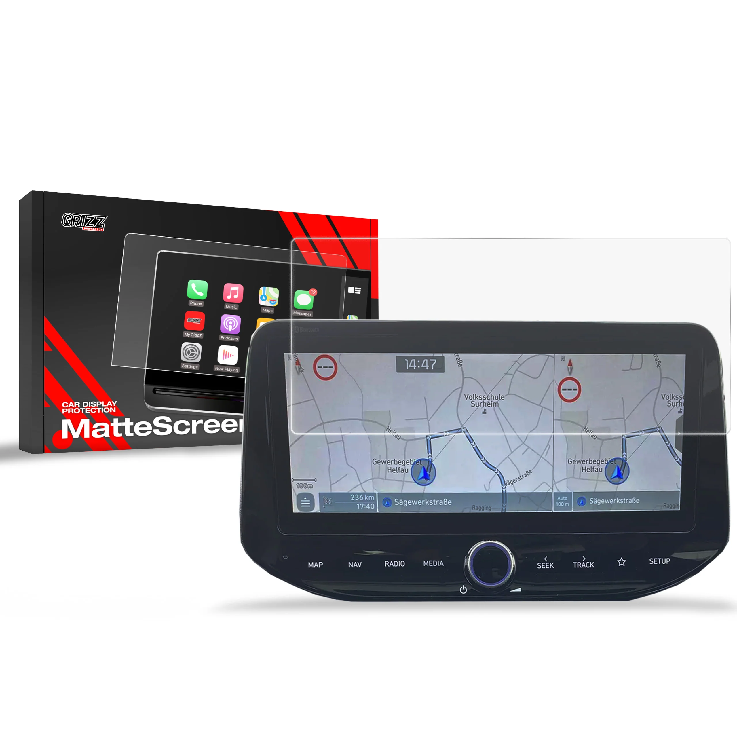 Displayschutzfolie für Hyundai i30 10,25" (2020-2024) Anti-Fingerprint, Matt - Image 8