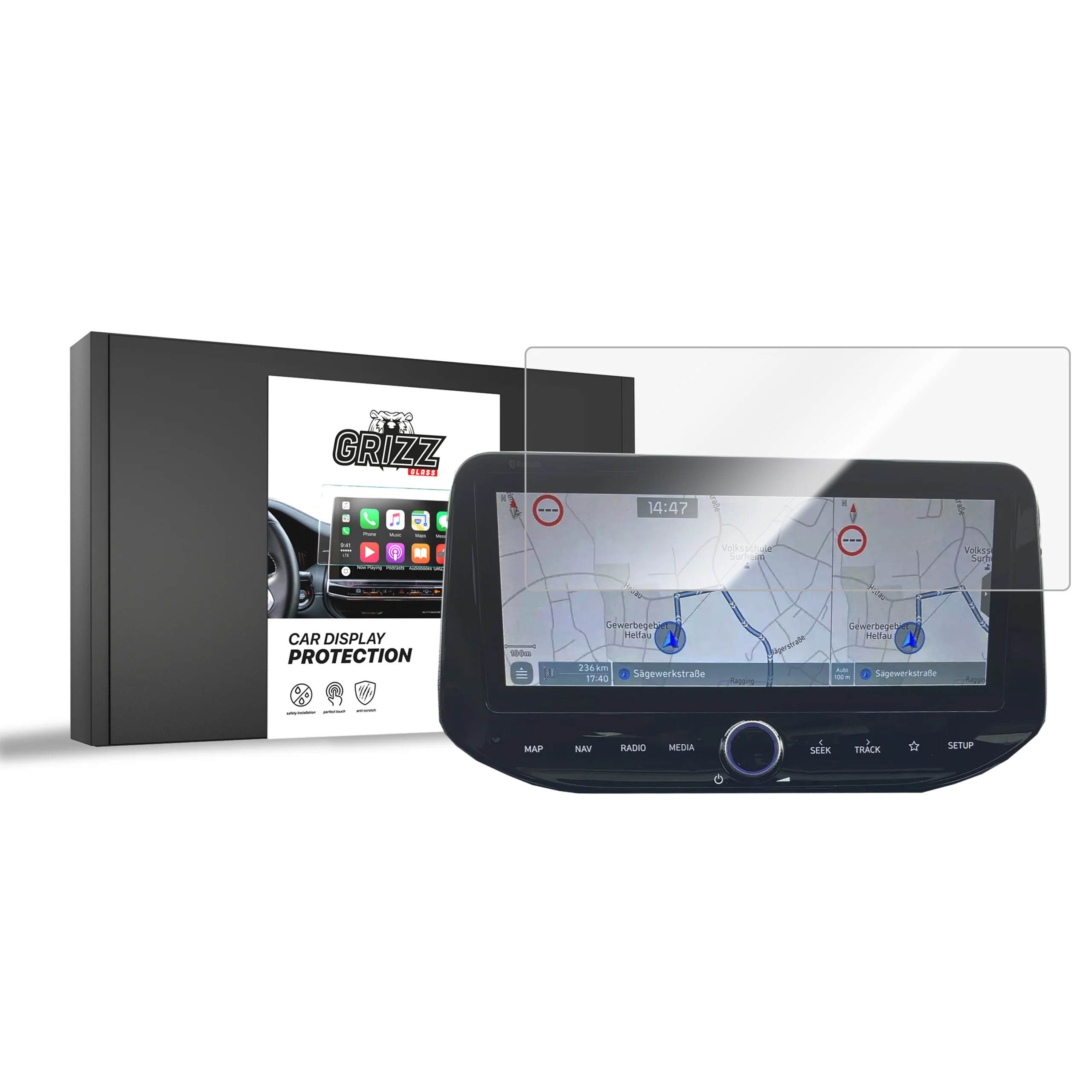 Displayschutzfolie für Hyundai i30 10,25" (2020-2024) Navi Folie, Kratzfest, Klar
