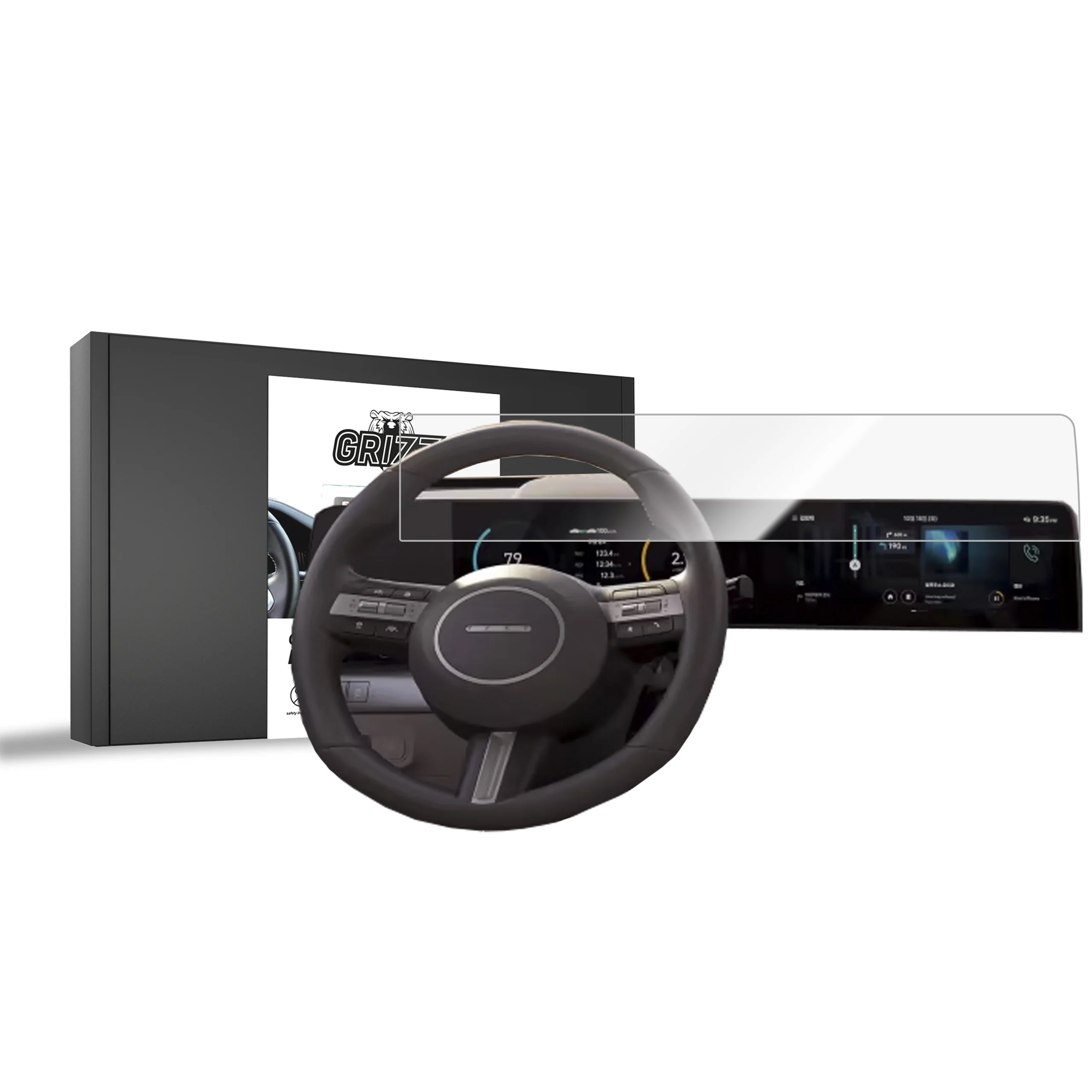 Displayschutzfolie für Hyundai Kona (2023-2026) Navi Folie, Kratzfest, Klar