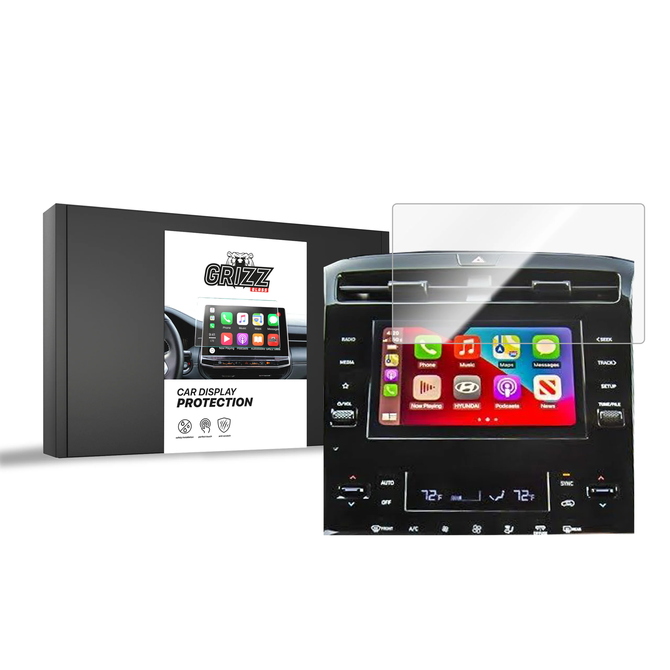 Displayschutzfolie für Hyundai Tucson 8" (2020-2024) Navi Folie, Kratzfest, Klar