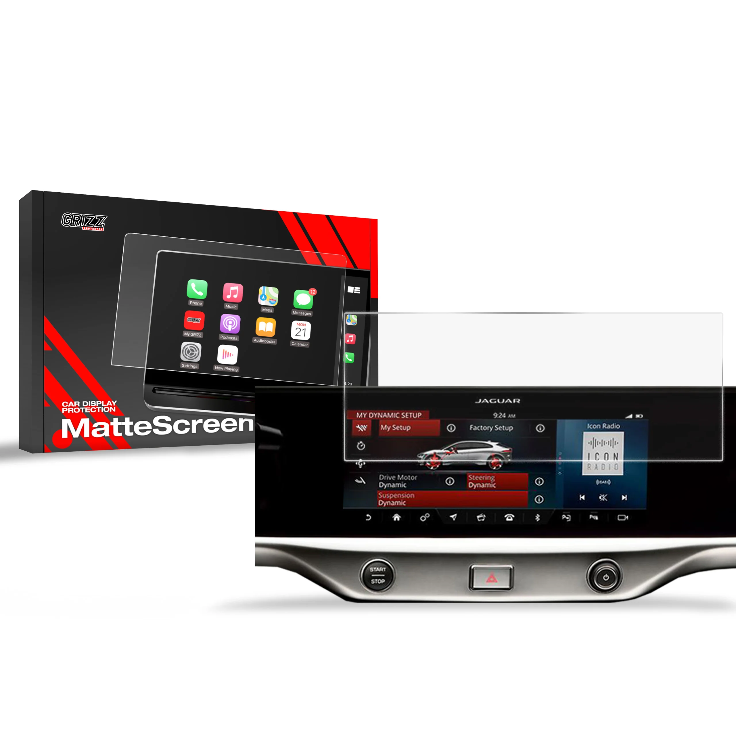 Displayschutzfolie für Jaguar I-Pace (2018-2026) Anti-Fingerprint, Matt