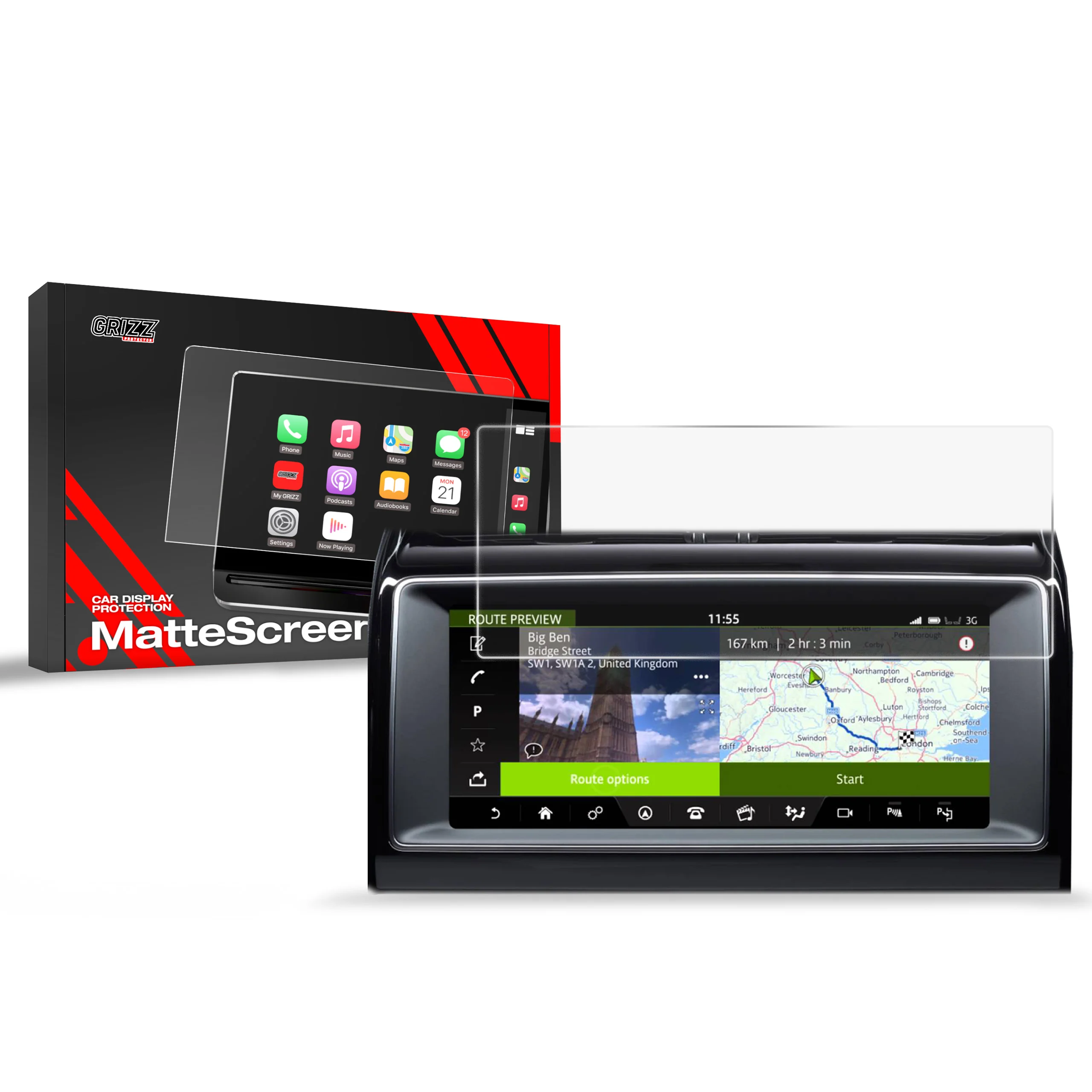 Displayschutzfolie für Jaguar XF 10,2" (2015-2020) Anti-Fingerprint, Matt