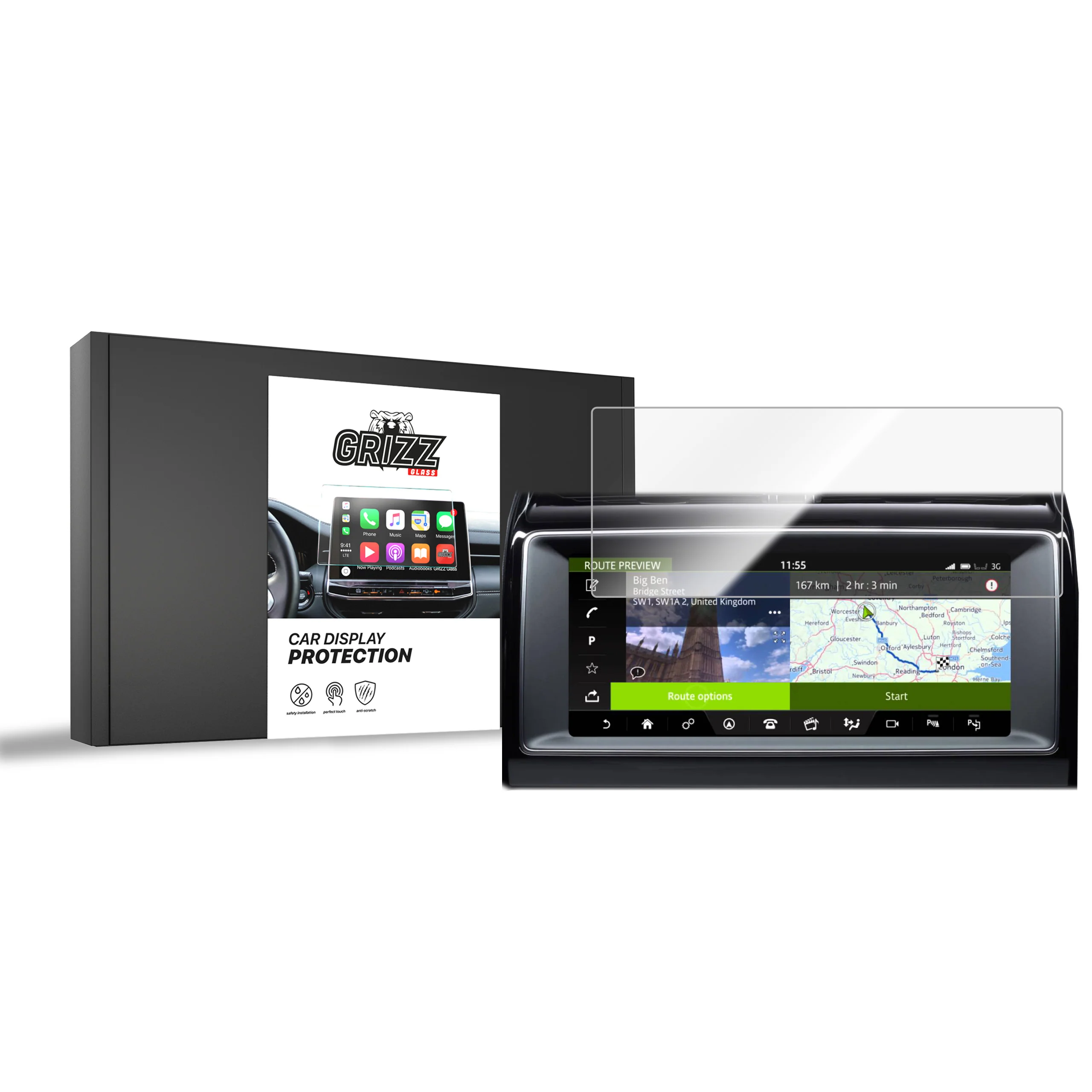 Displayschutzfolie für Jaguar XF 10,2" (2015-2020) Navi Folie, Kratzfest, Klar
