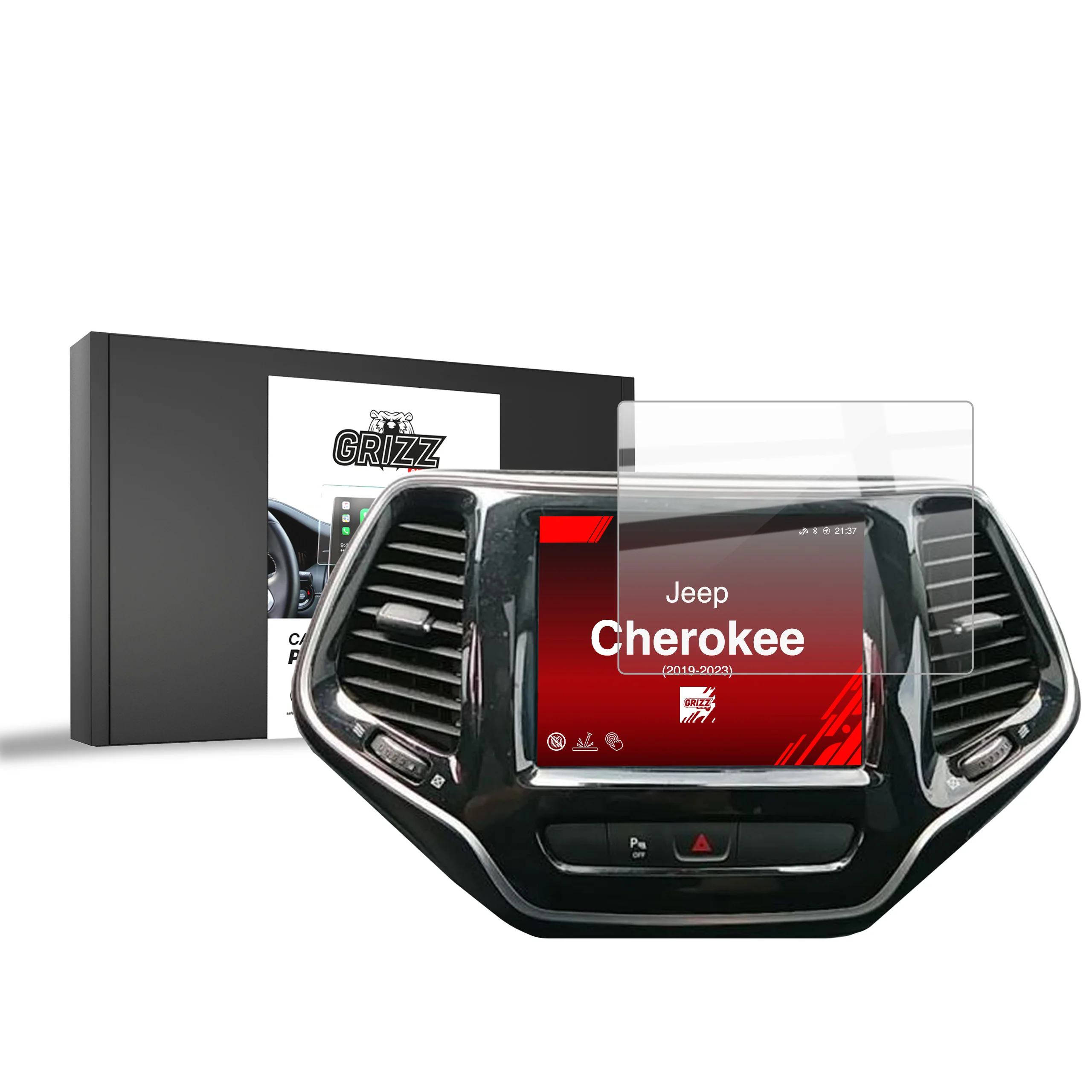 Displayschutzfolie für Jeep Cherokee (2019-2023) Navi Folie, Kratzfest, Klar