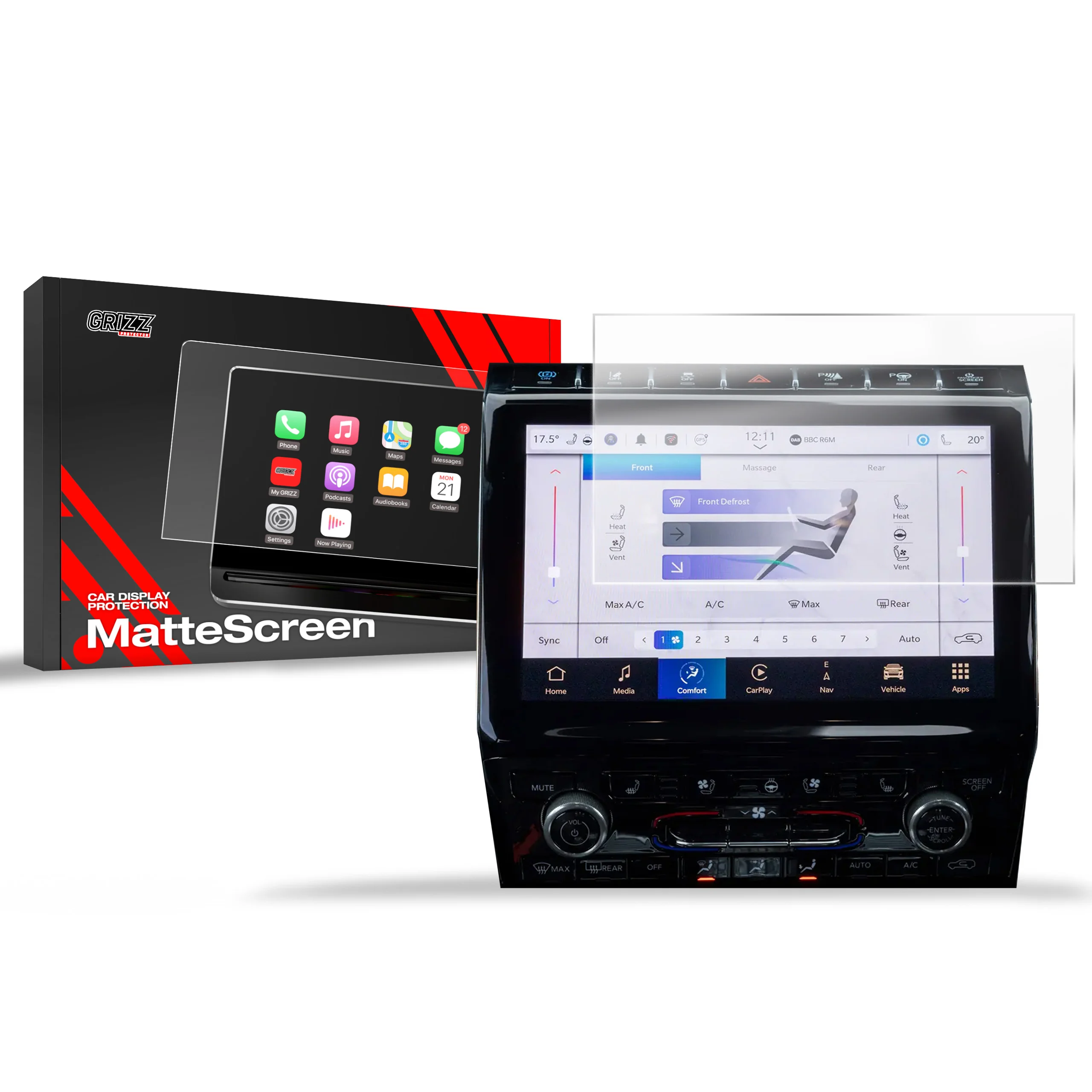 Displayschutzfolie für Jeep Grand Cherokee (2020-2026) Anti-Fingerprint, Matt