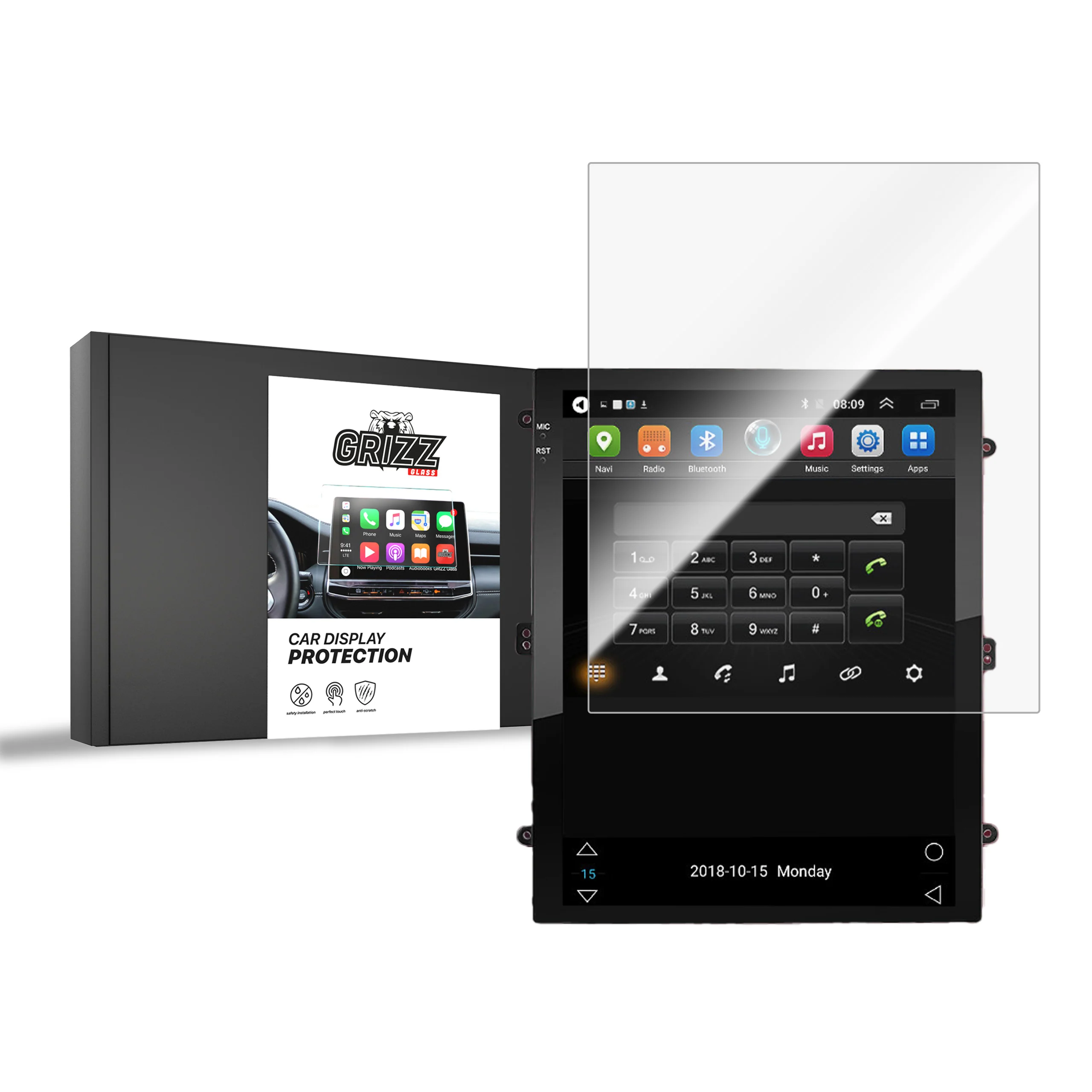 Displayschutzfolie für Junsun V1 Tesla Style 9,7" Navi Folie, Kratzfest, Klar
