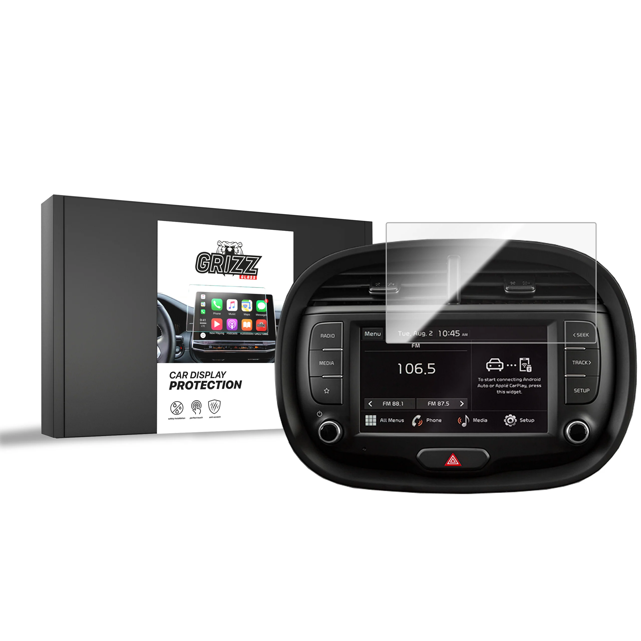 Displayschutzfolie für Kia E-Soul 2 (2018-2022) Navi Folie, Kratzfest, Klar
