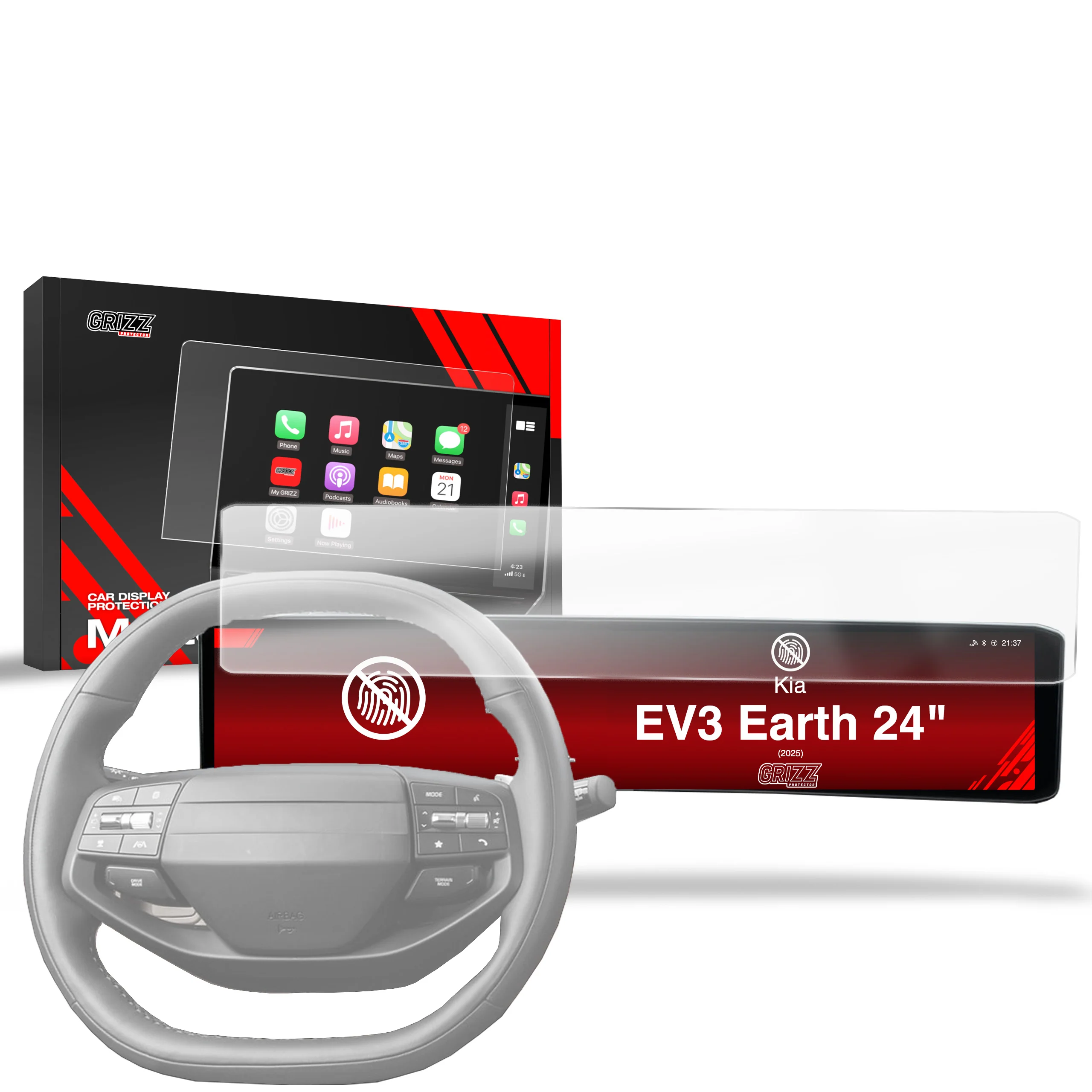 Displayschutzfolie für Kia EV3 Earth 24" (2025-2026) Anti-Fingerprint, Matt