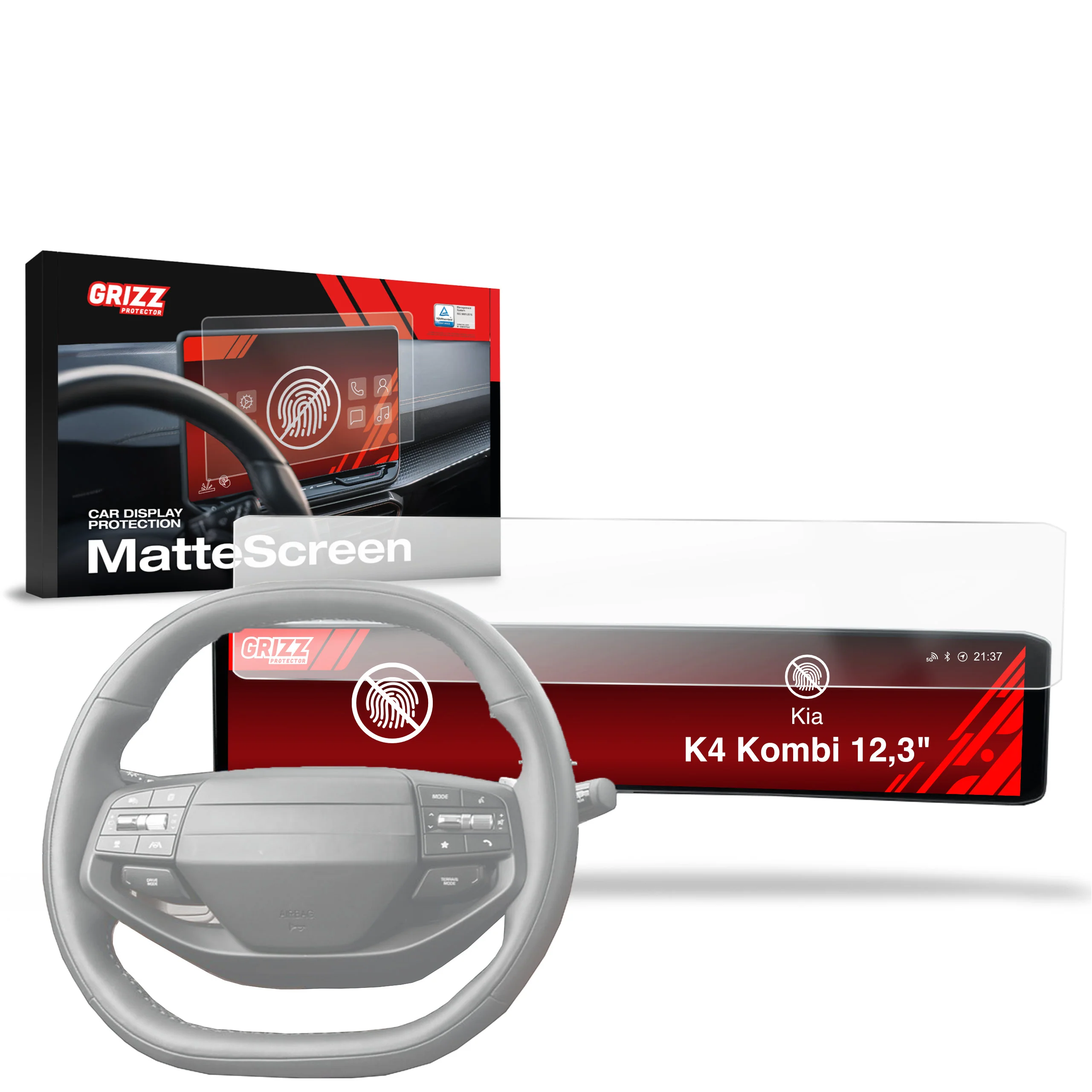 Displayschutzfolie für Kia K4 Kombi 24" (2026) Anti-Fingerprint, Matt