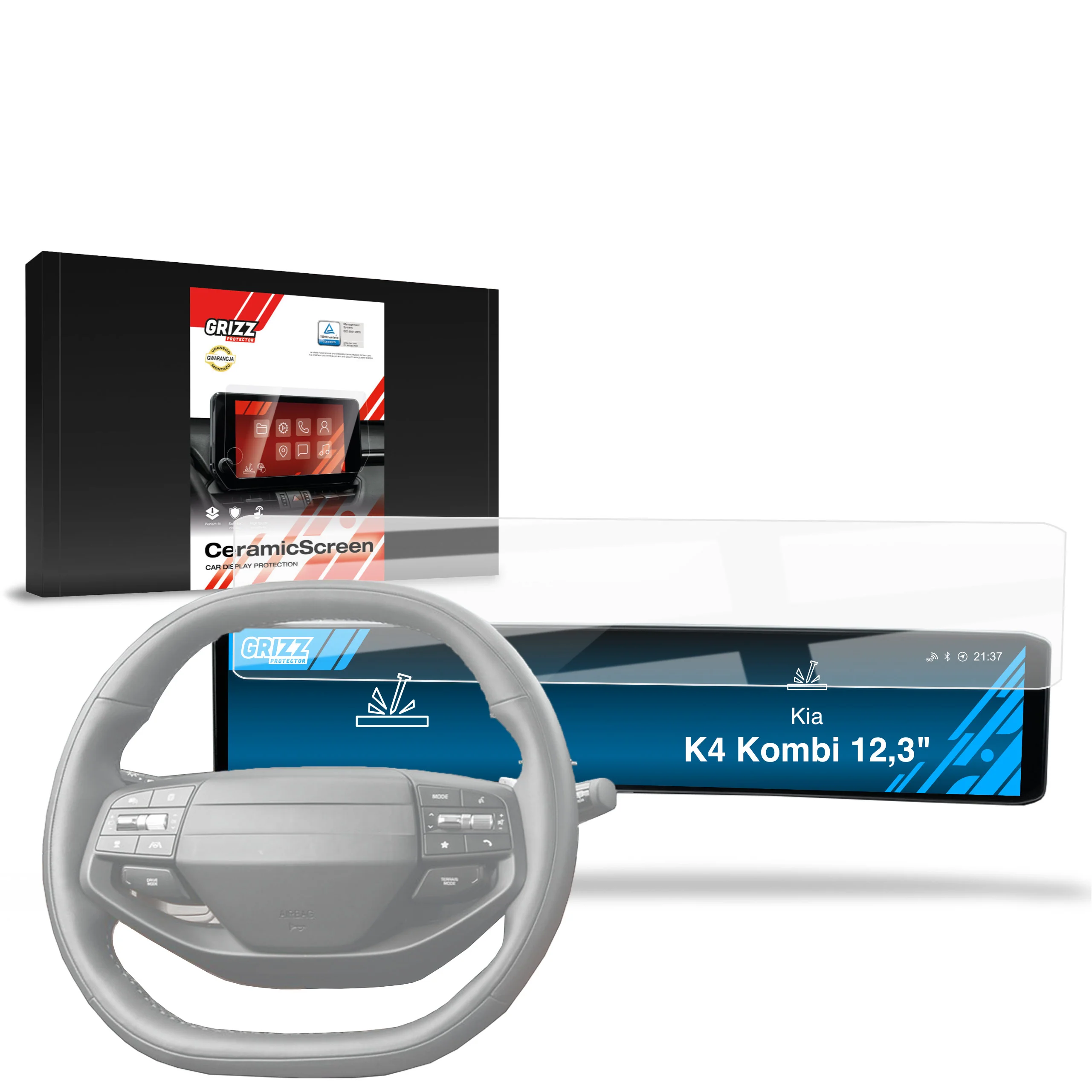Displayschutzfolie für Kia K4 Kombi 24" (2026) Navi Folie, Kratzfest, Klar