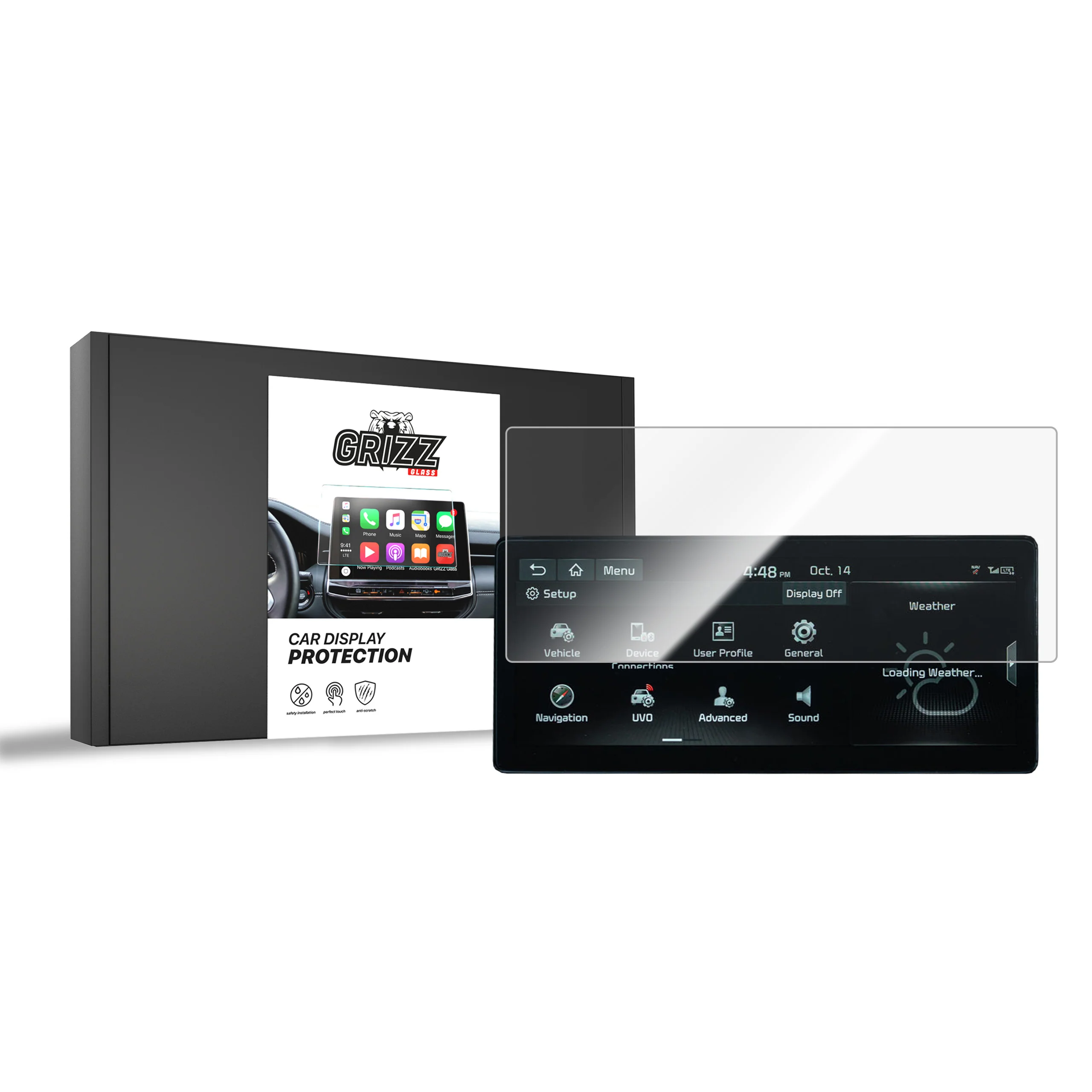 Displayschutzfolie für Kia Niro (2020-2024) Navi Folie, Kratzfest, Klar