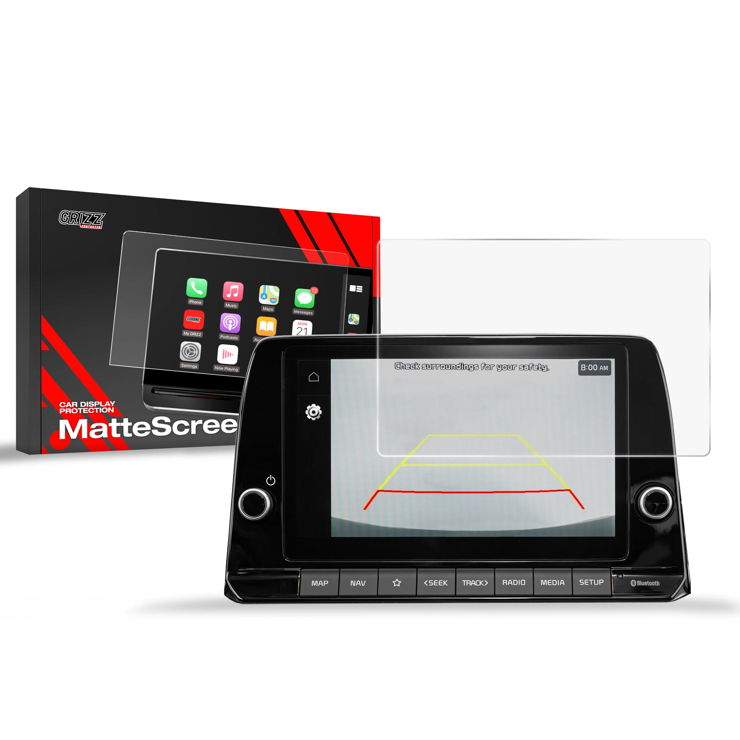 Displayschutzfolie für Kia Picanto 3 8" (2023-2026) Anti-Fingerprint, Matt