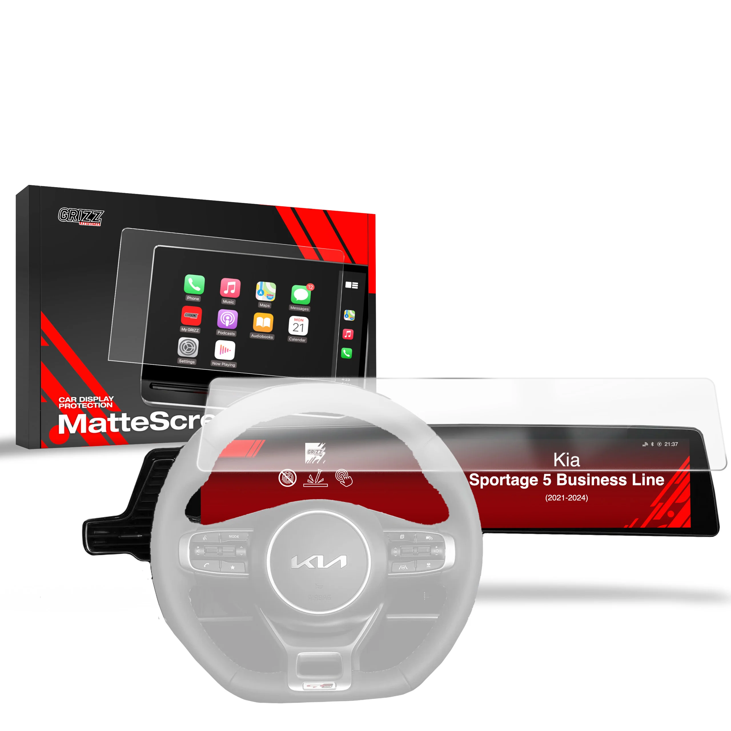 Displayschutzfolie für Kia Sportage 5 Business Line (2021-2024) Anti-Fingerprint, Matt