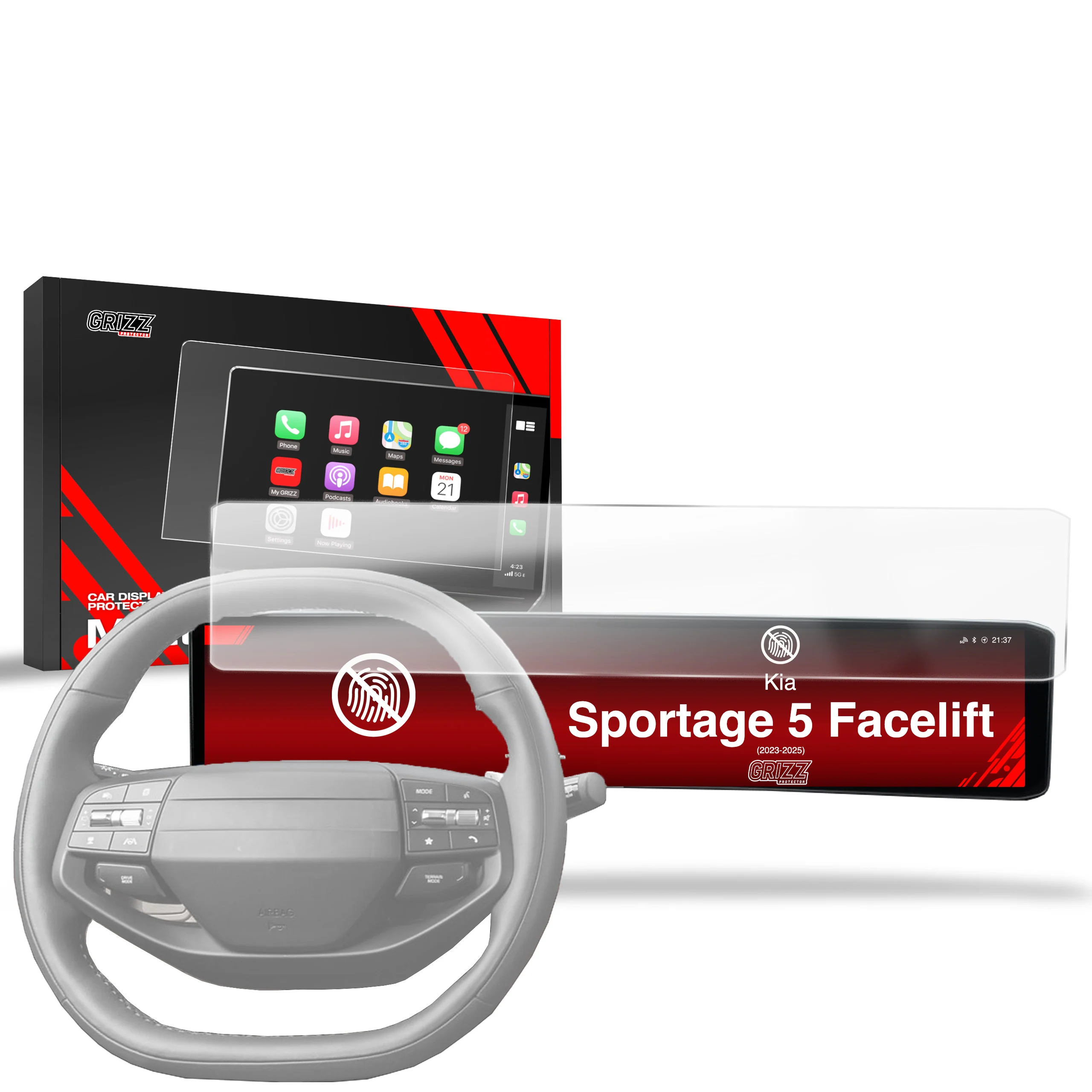 Displayschutzfolie für Kia Sportage 5 Business Line Facelift 24" (2025-2026) Anti-Fingerprint, Matt