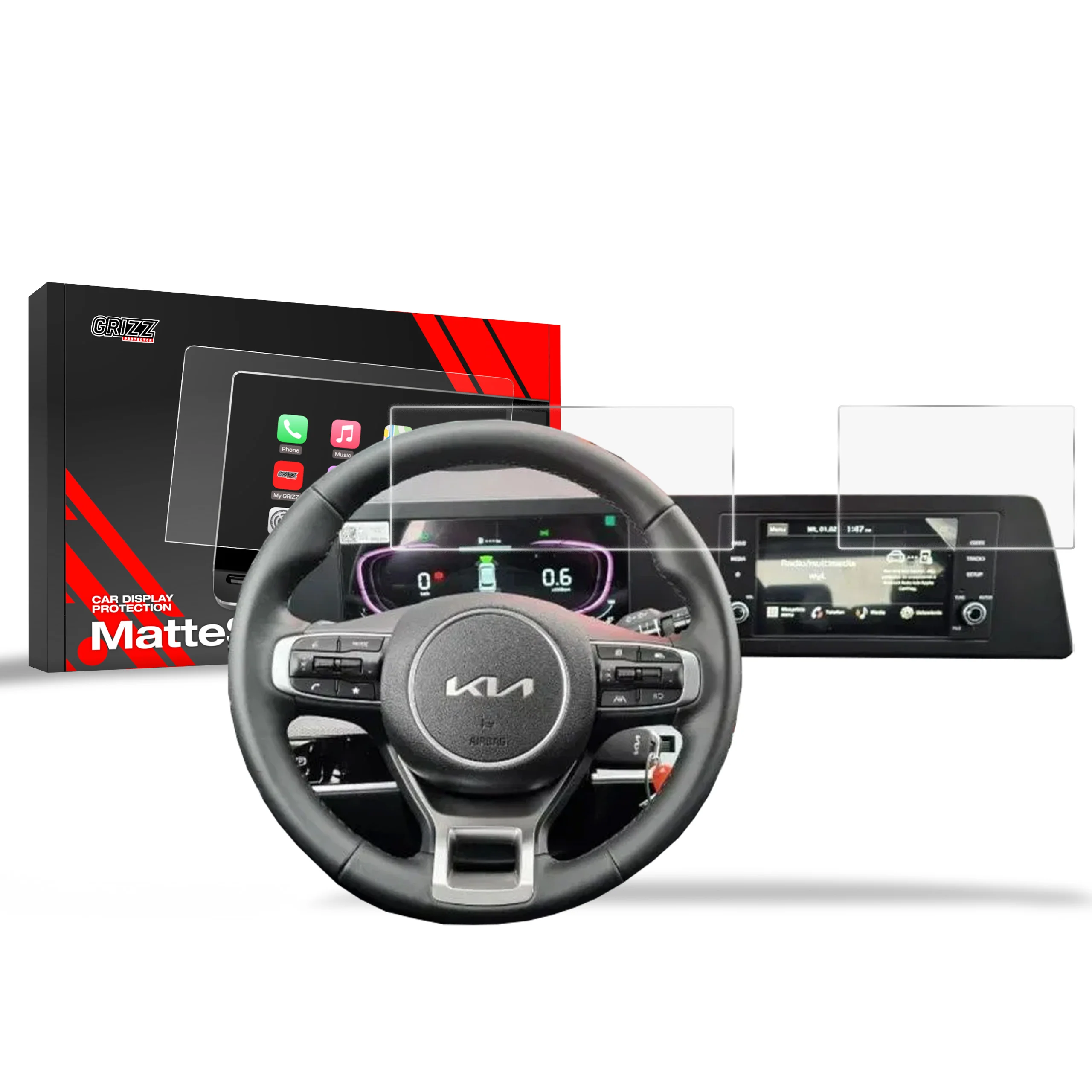Displayschutzfolie für Kia Sportage 5 M (2021-2024) Anti-Fingerprint, Matt