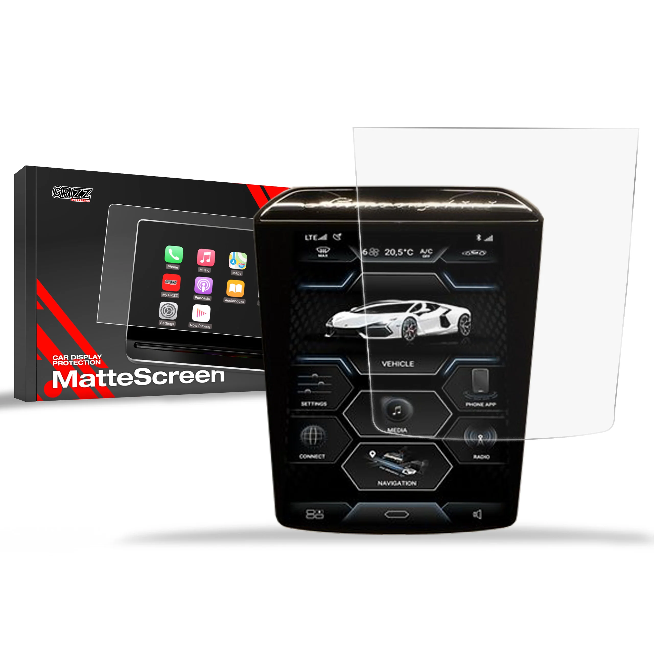 Displayschutzfolie für Lamborghini Revuelto (2024-2026) Anti-Fingerprint, Matt
