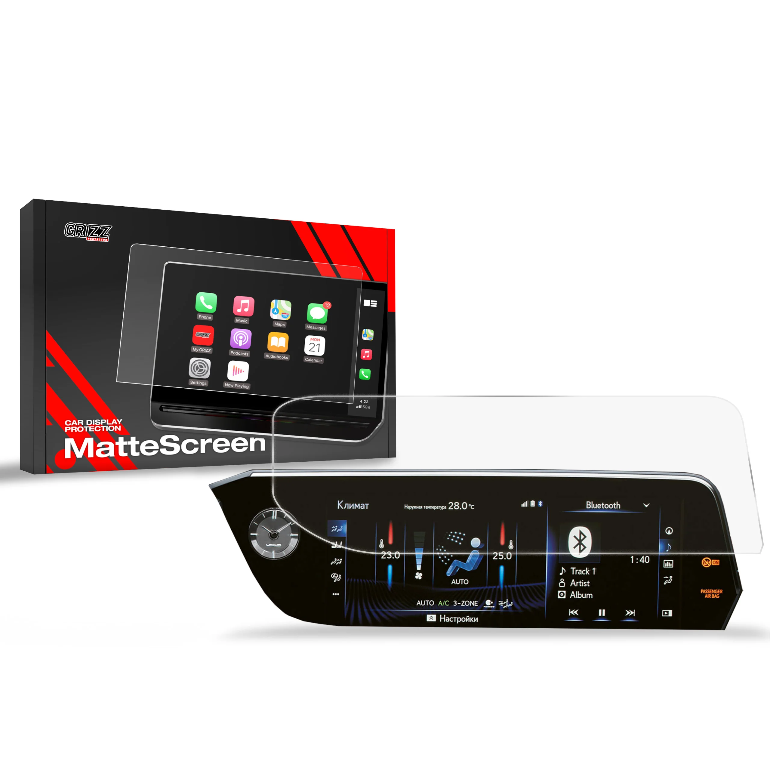 Displayschutzfolie für Lexus ES 7 (2020-2023) Anti-Fingerprint, Matt