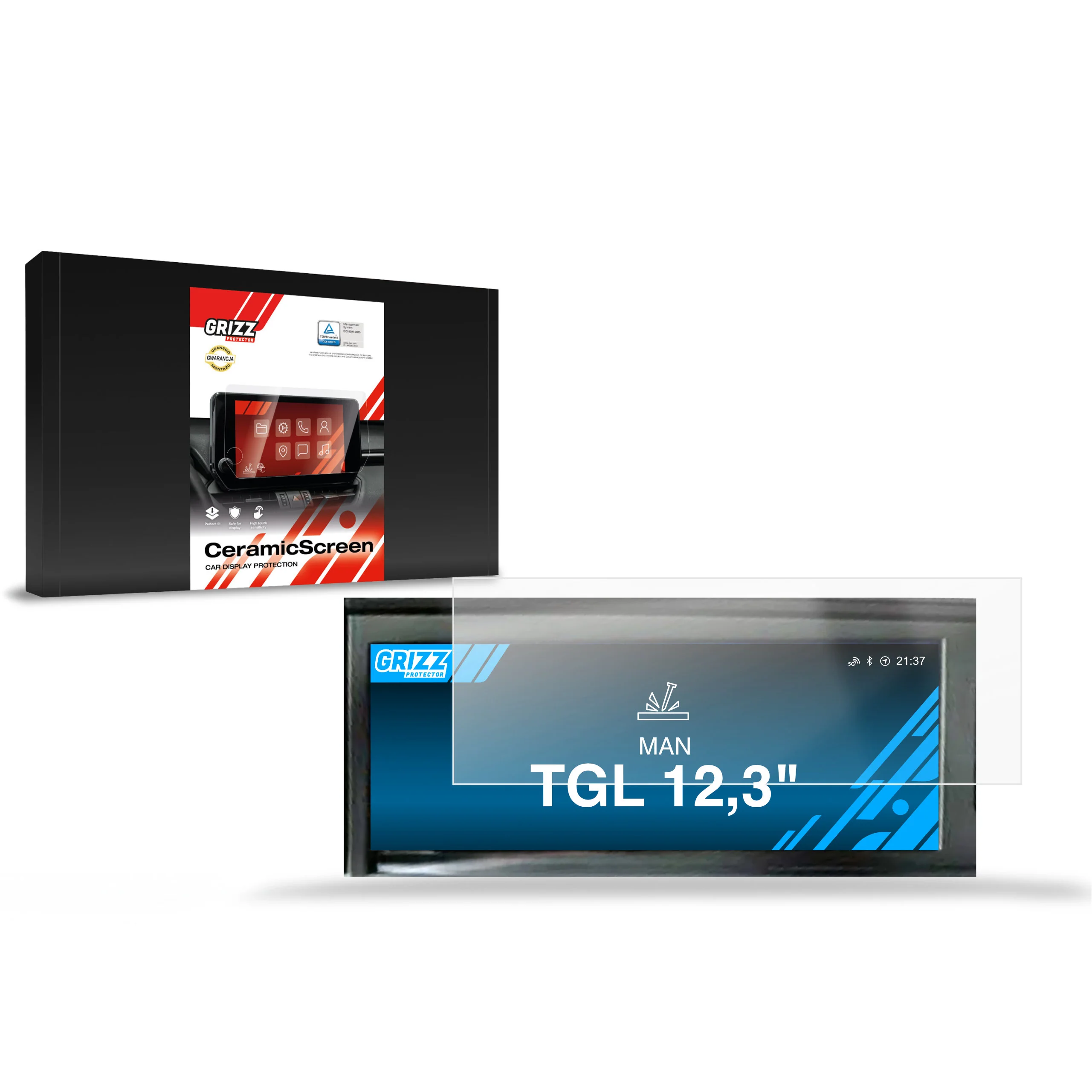 Displayschutzfolie für MAN TGL 12,3" Navi Folie, Kratzfest, Klar