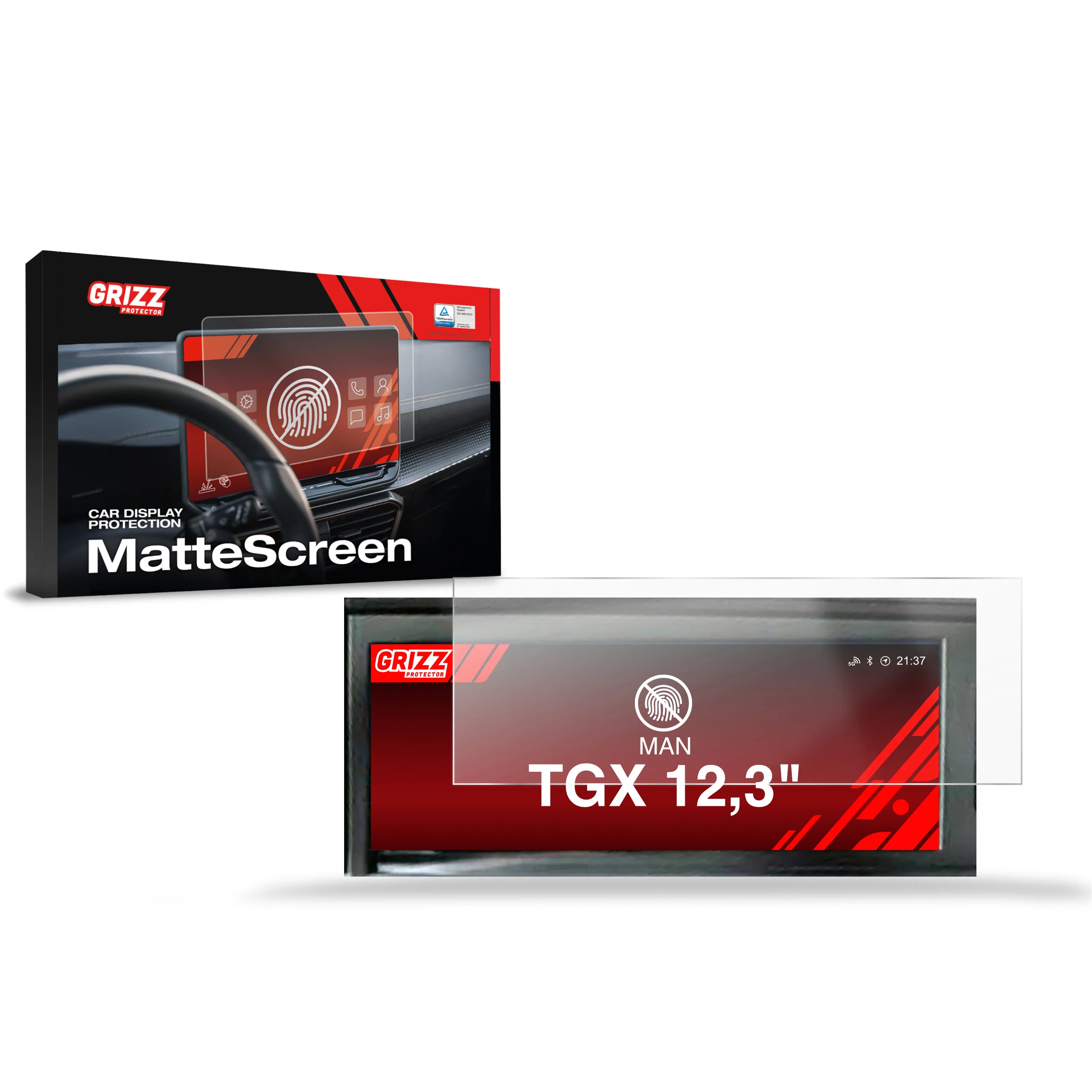 Displayschutzfolie für MAN TGX 12,3" Anti-Fingerprint, Matt