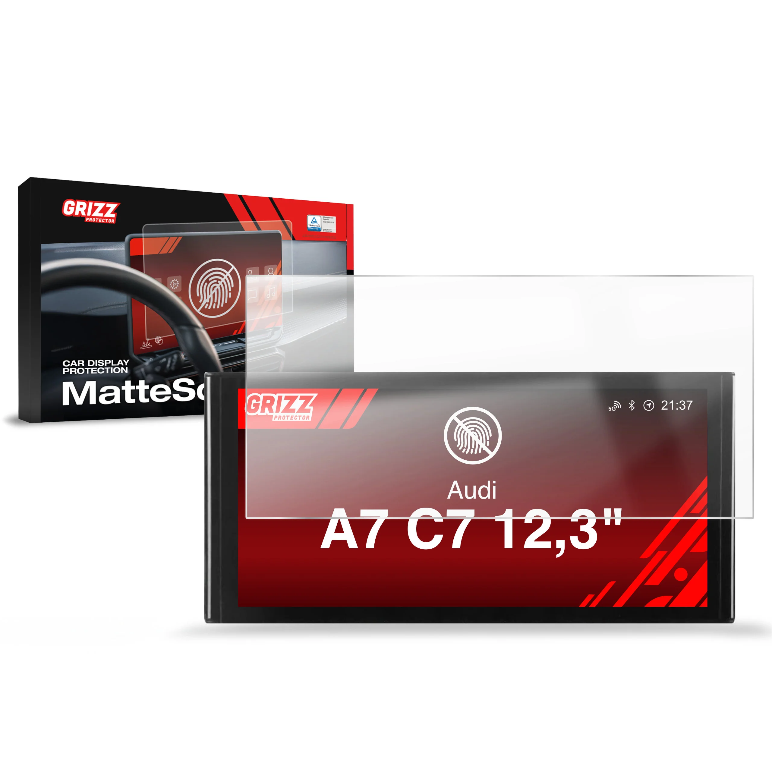 Displayschutzfolie für Audi A7 C7 Android Radio 12,3" (2012-2018) Anti-Fingerprint, Matt