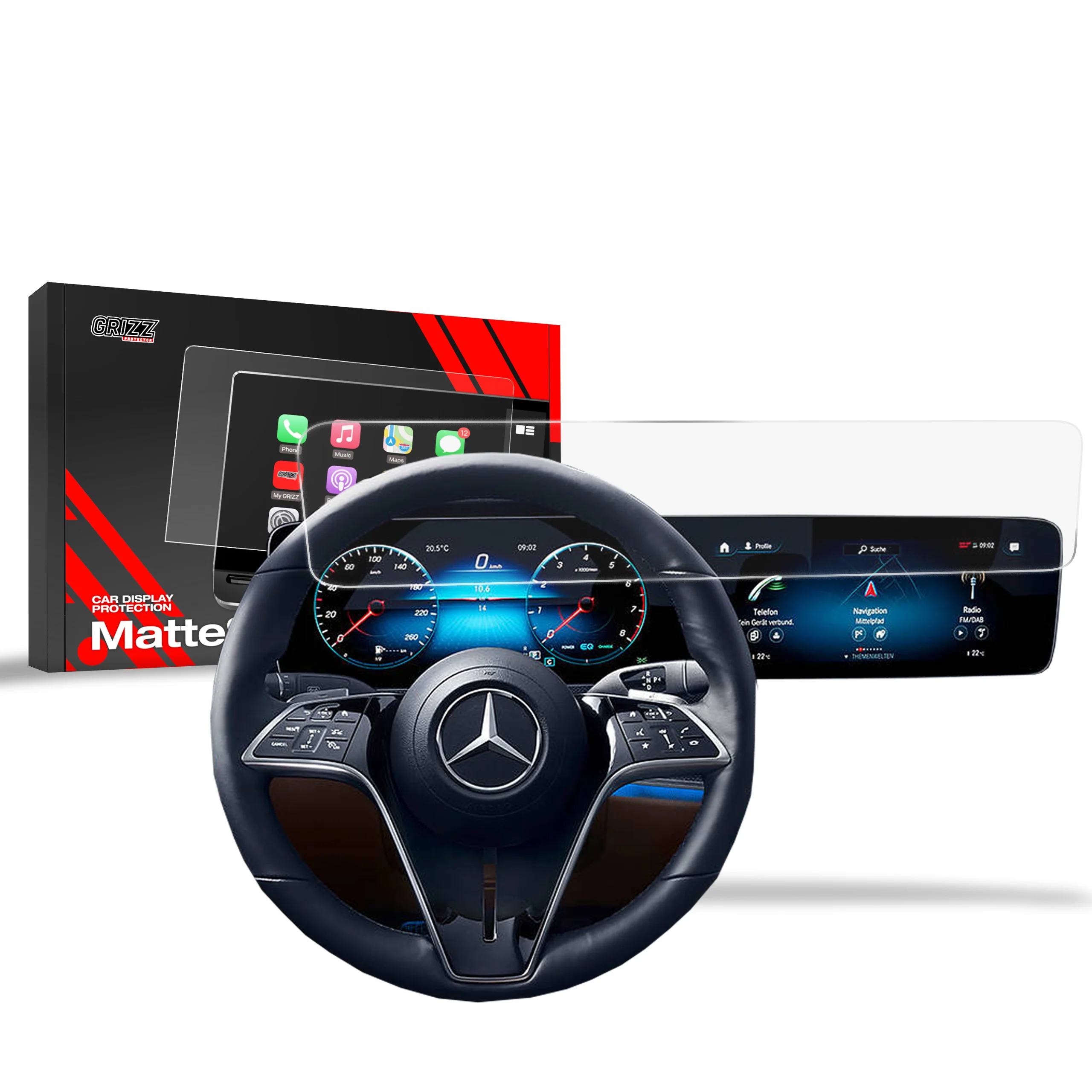 Displayschutzfolie für Mercedes AMG CLS 53 (2018-2023) Anti-Fingerprint, Matt