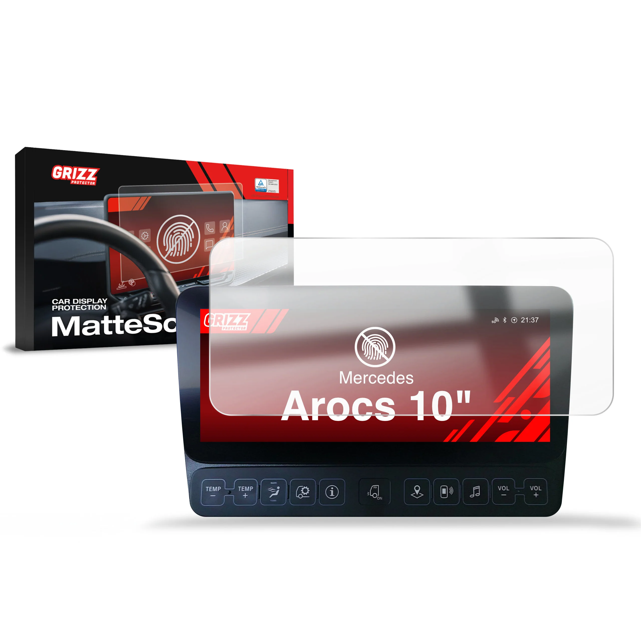 Displayschutzfolie für Mercedes Arocs (2018-2024) Anti-Fingerprint, Matt
