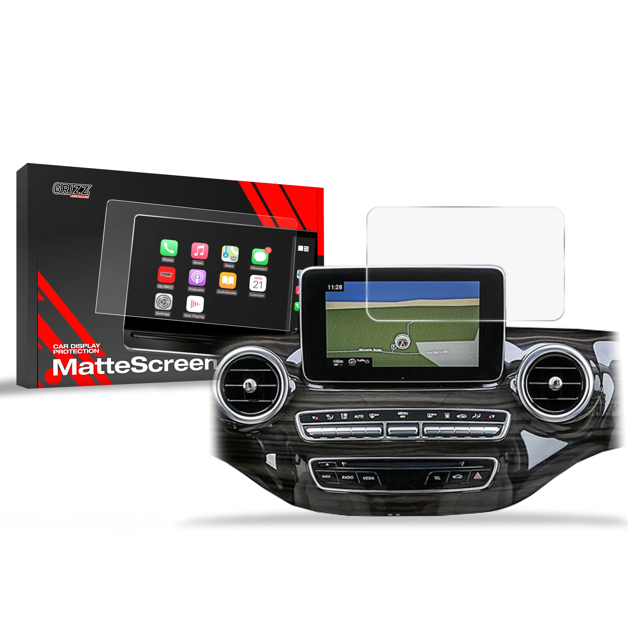 Displayschutzfolie für Mercedes Klasse V 8,4" (2014-2019) Anti-Fingerprint, Matt