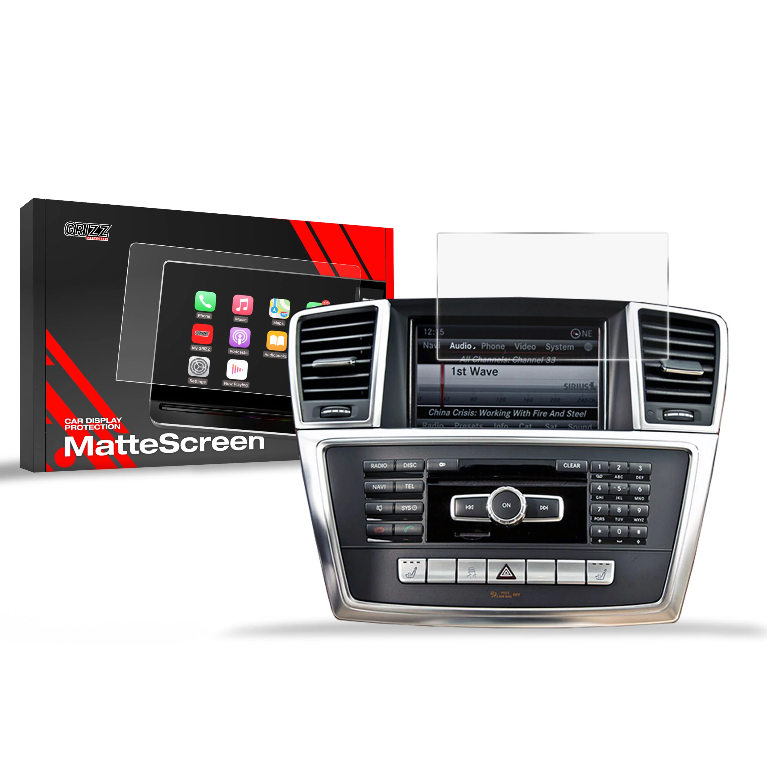 Displayschutzfolie für Mercedes ML W166 (2011-2015) Anti-Fingerprint, Matt