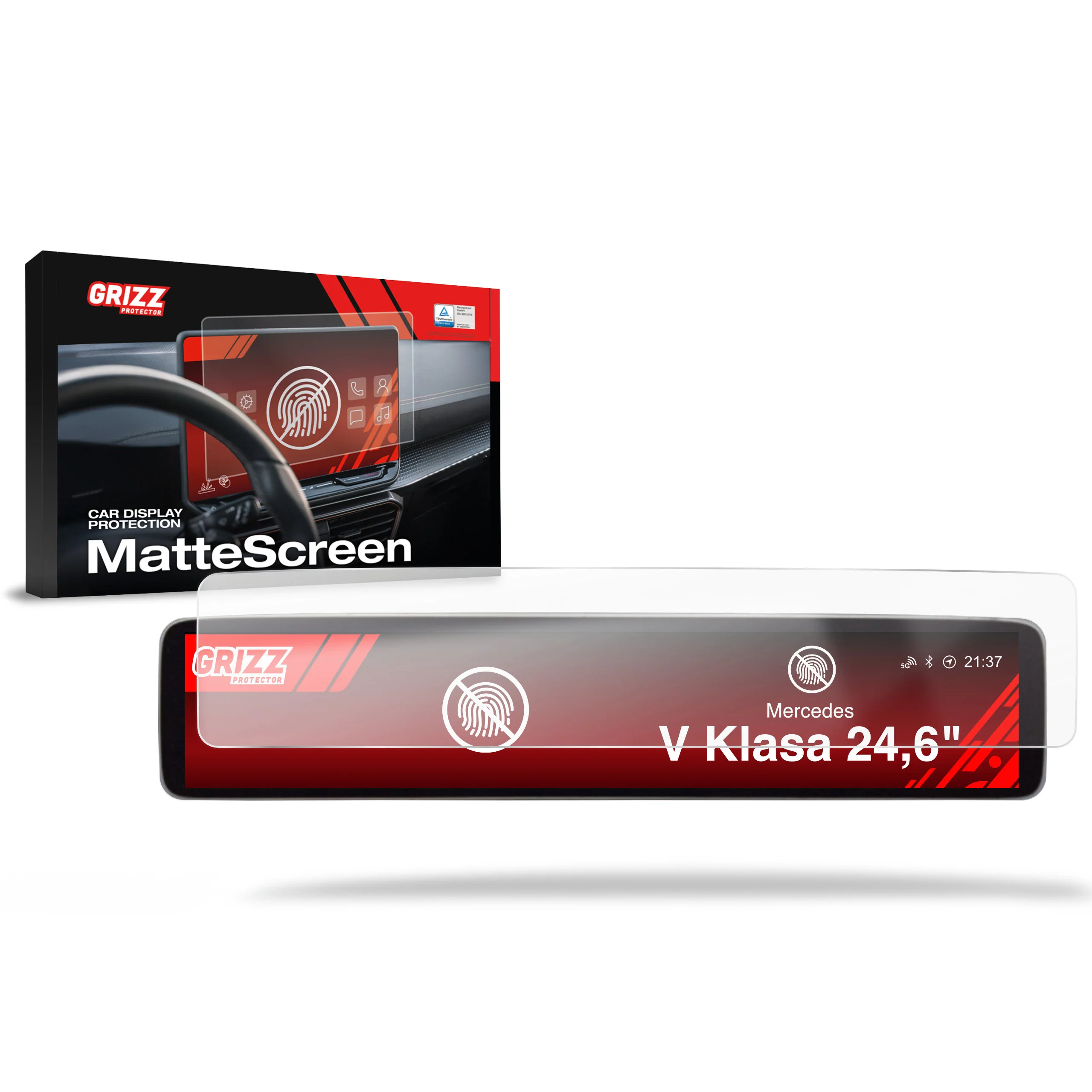 Displayschutzfolie für Mercedes V Klasse (2024-2026) Anti-Fingerprint, Matt