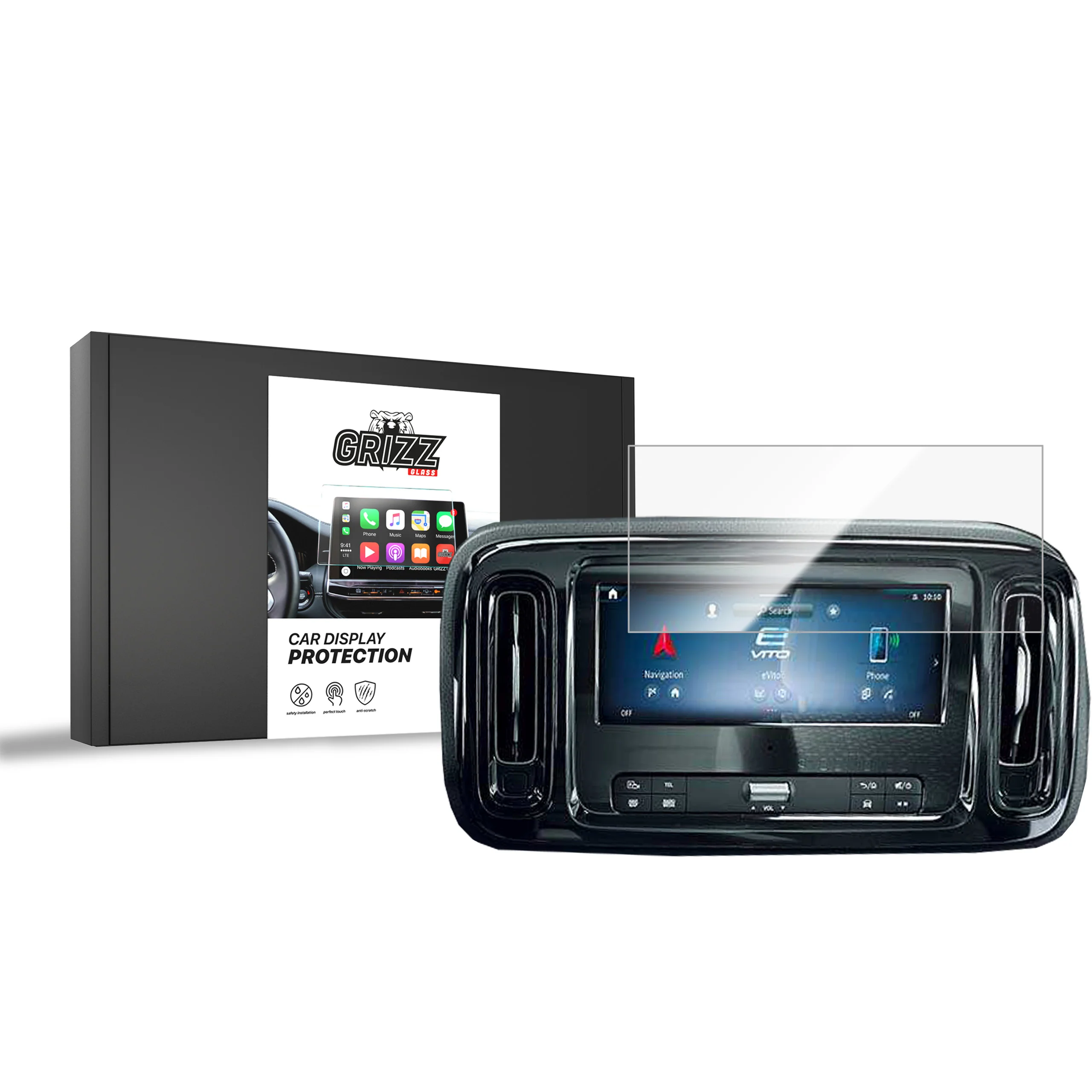 Displayschutzfolie für Mercedes Vito MBUX 10,25" (2023-2026) Navi Folie, Kratzfest, Klar