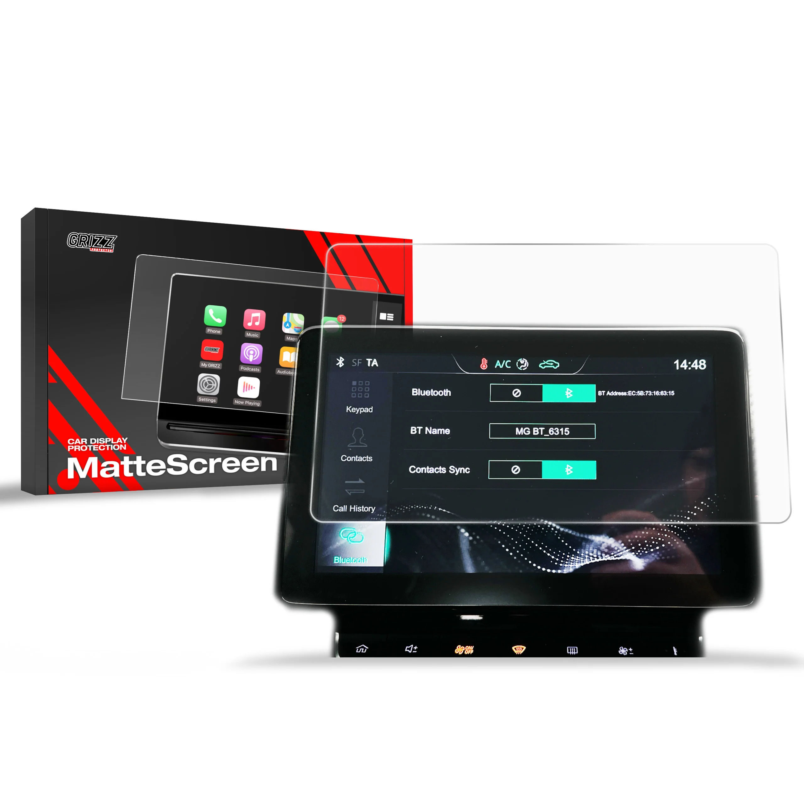 Displayschutzfolie für MG ZS 10,1" (2022-2024) Anti-Fingerprint, Matt