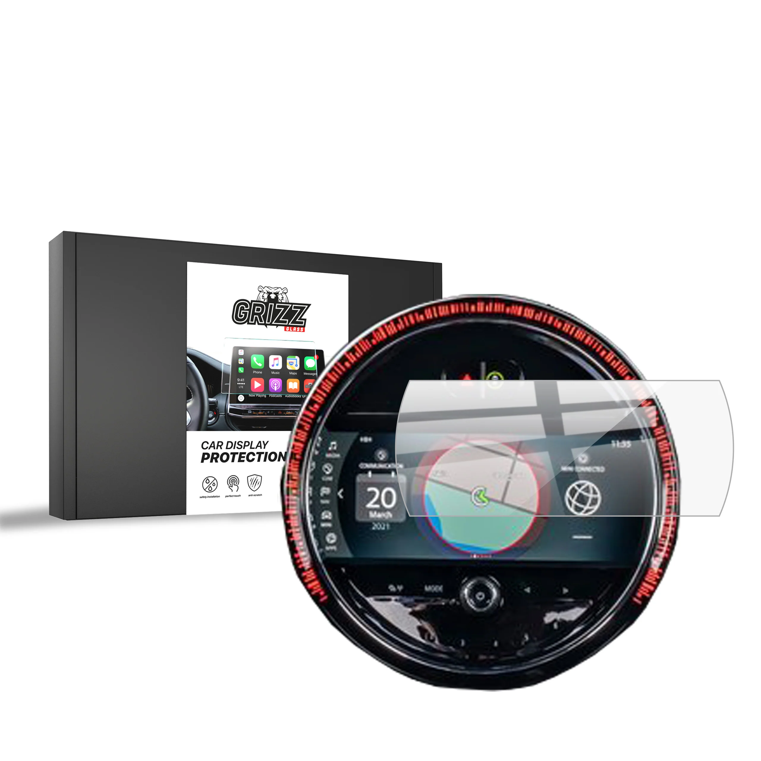 Displayschutzfolie für Mini Cabrio 3 (2016-2023) Navi Folie, Kratzfest, Klar