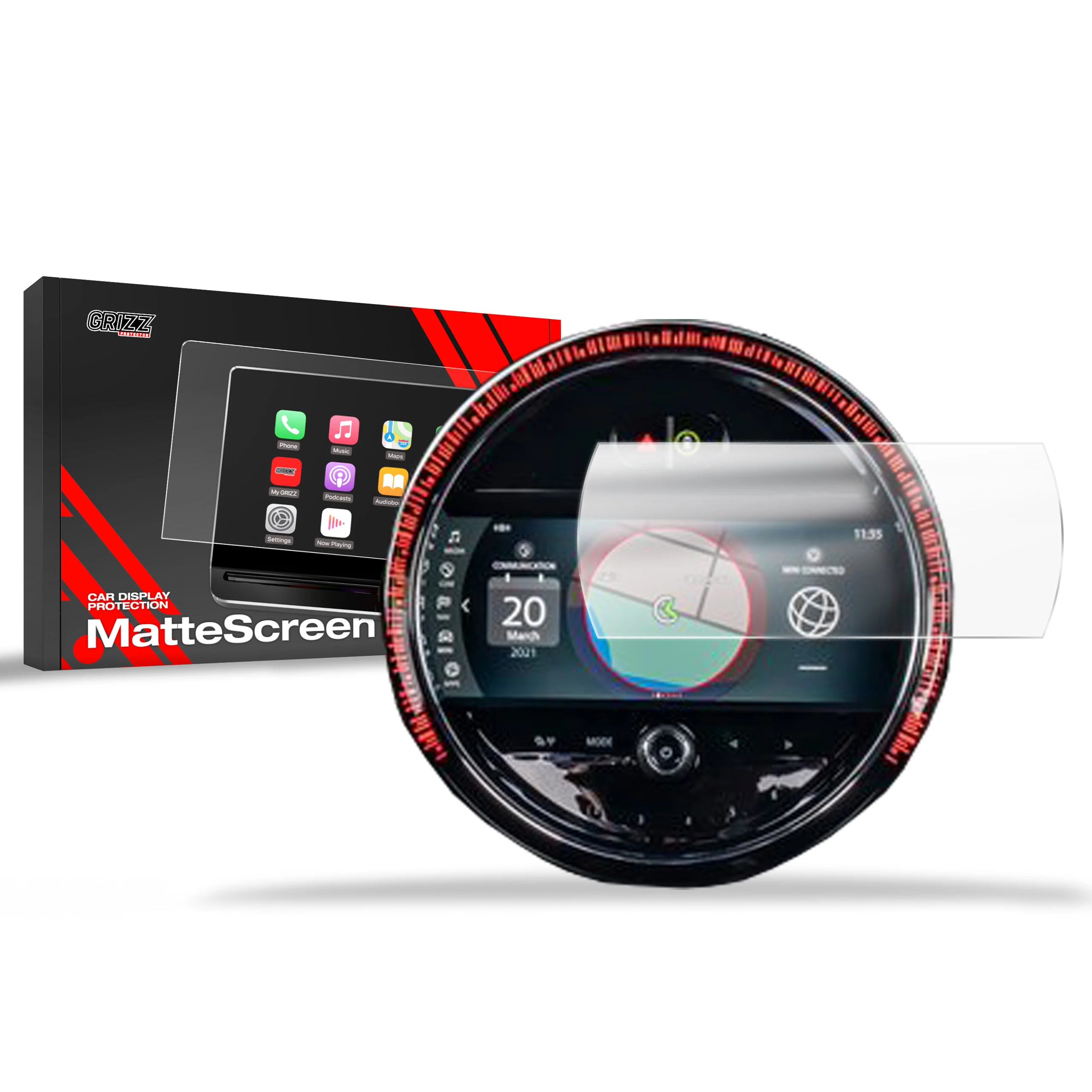 Displayschutzfolie für Mini Cooper S3 F56 (2013-2023) Anti-Fingerprint, Matt