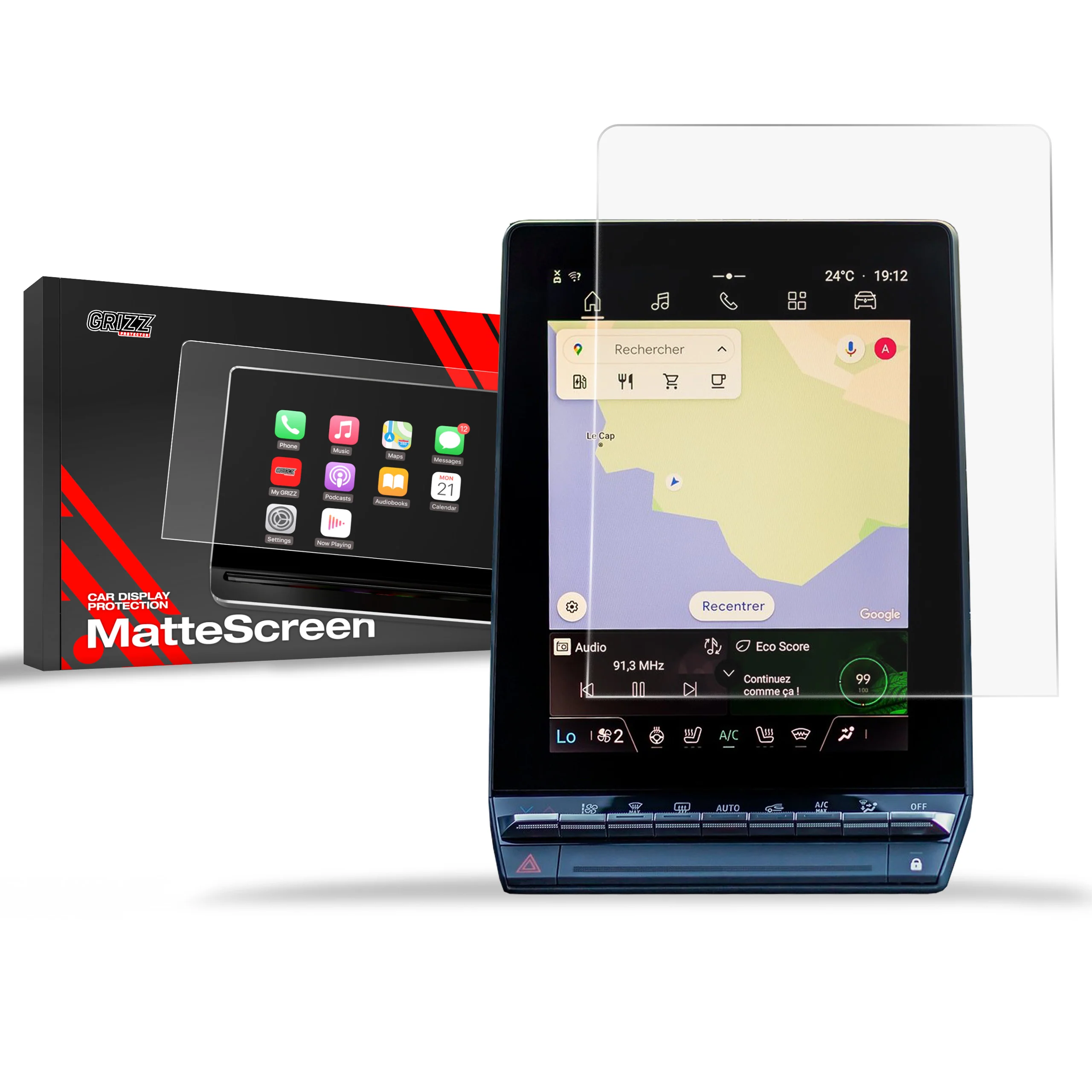 Grizz Navigation Displayschutzfolie für Mitsubishi ASX 10,4" (2024-2025) Anti-Fingerprint, Matt