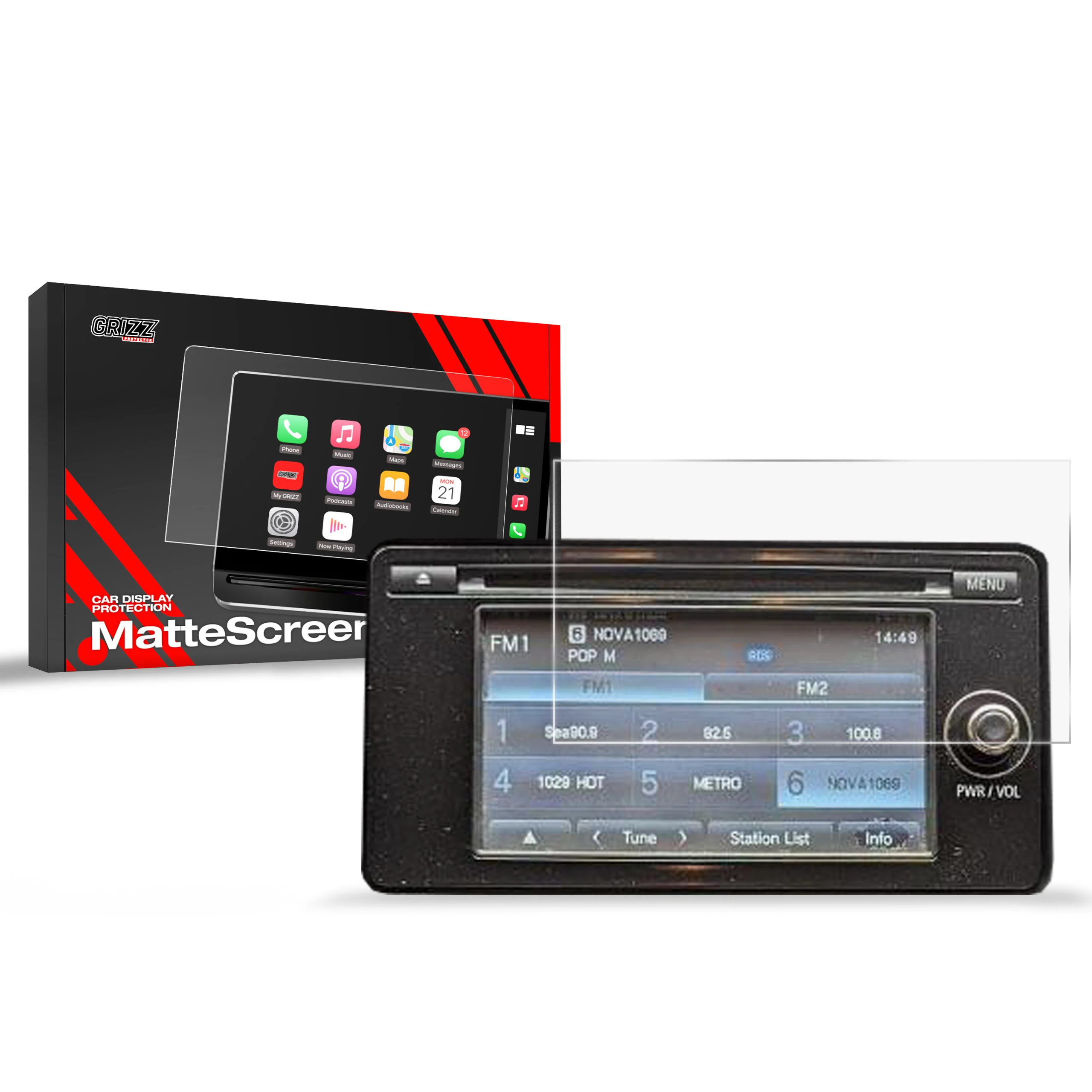 Displayschutzfolie für Mitsubishi Lancer 8 (2007-2017) Anti-Fingerprint, Matt