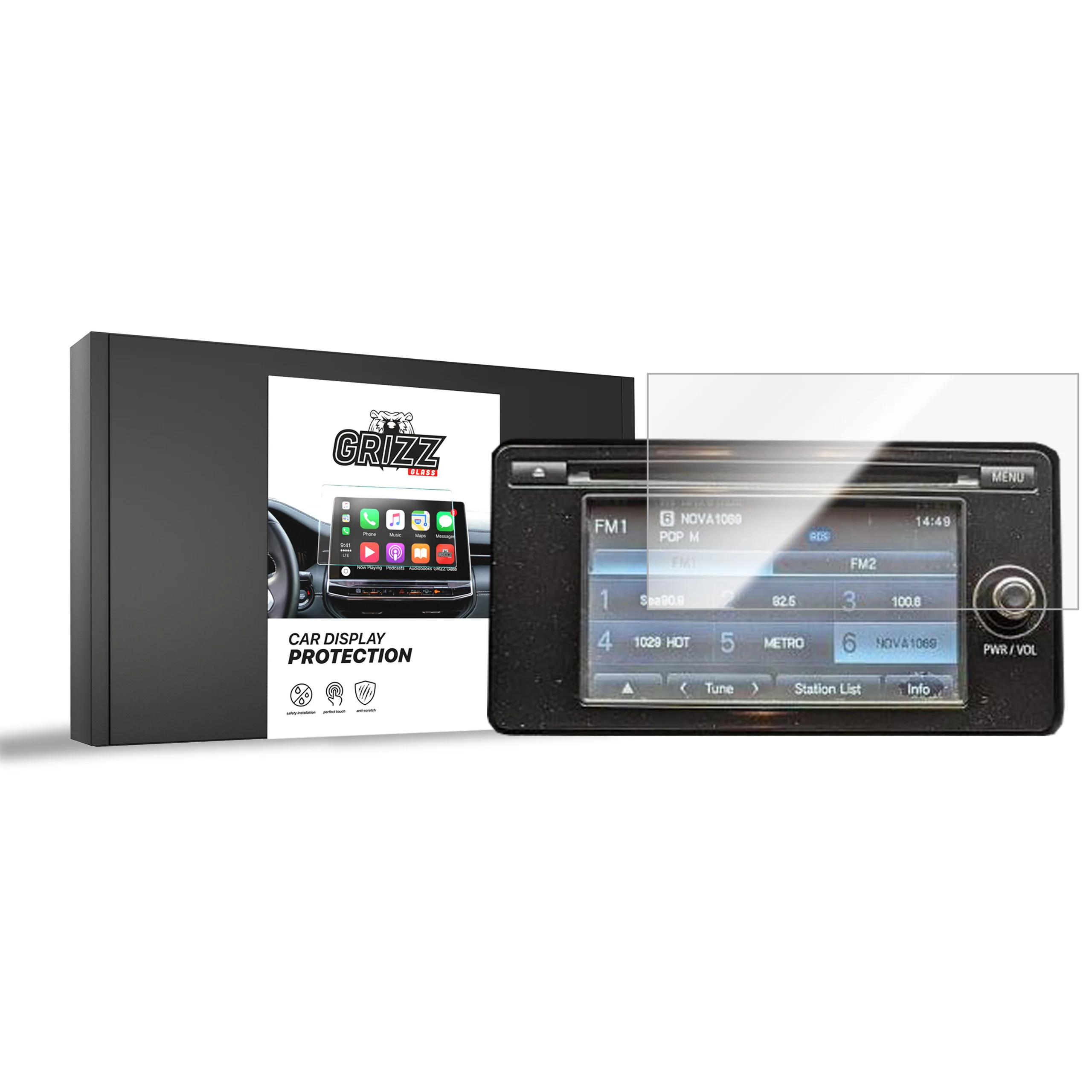 Displayschutzfolie für Mitsubishi Lancer 8 (2007-2017) Navi Folie, Kratzfest, Klar